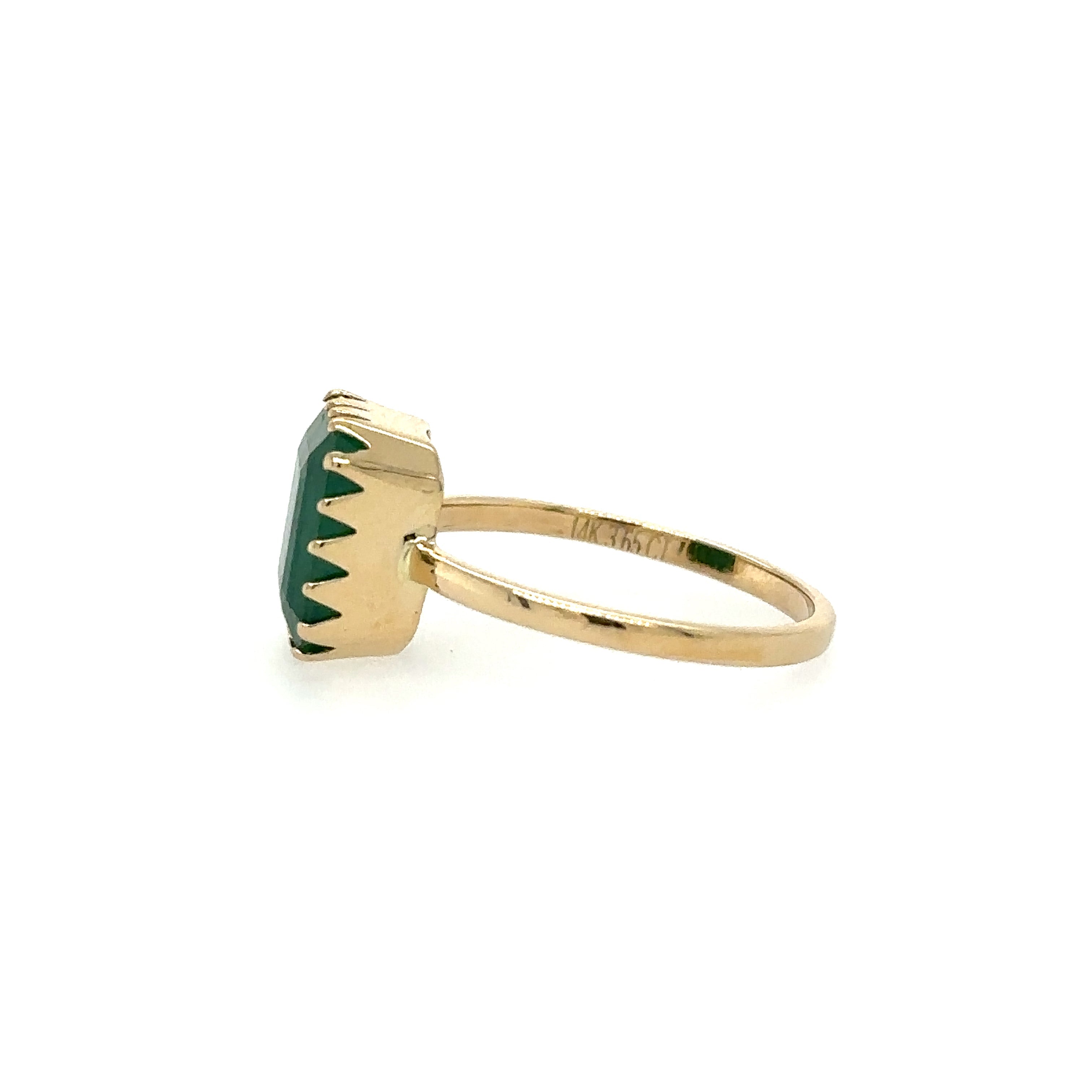 Anillo De Oro Amarillo Y Esmeralda 4.25 Ct.