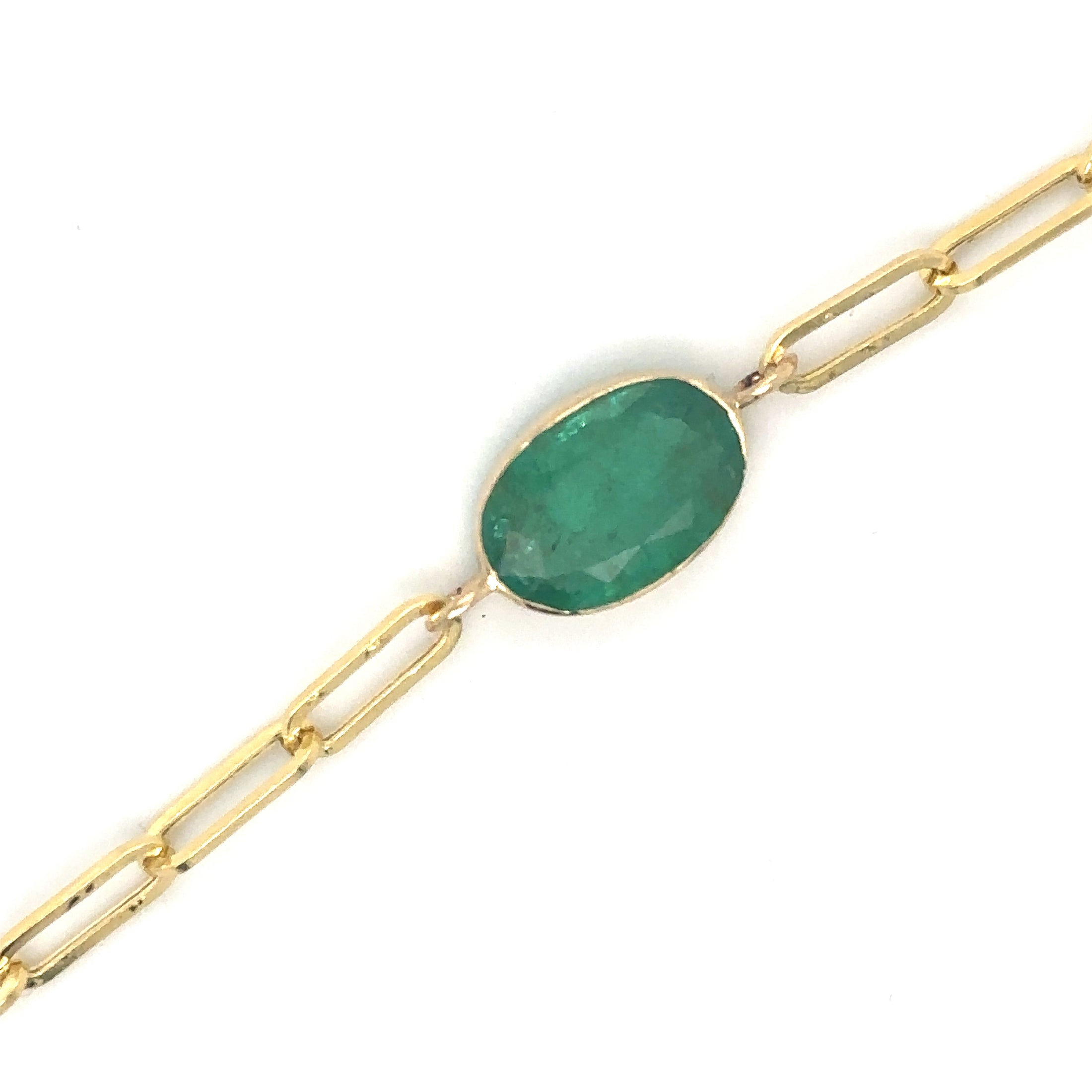 Pulsera De Esmeraldas De Oro Amarillo De 14 K  2.54 TCW.