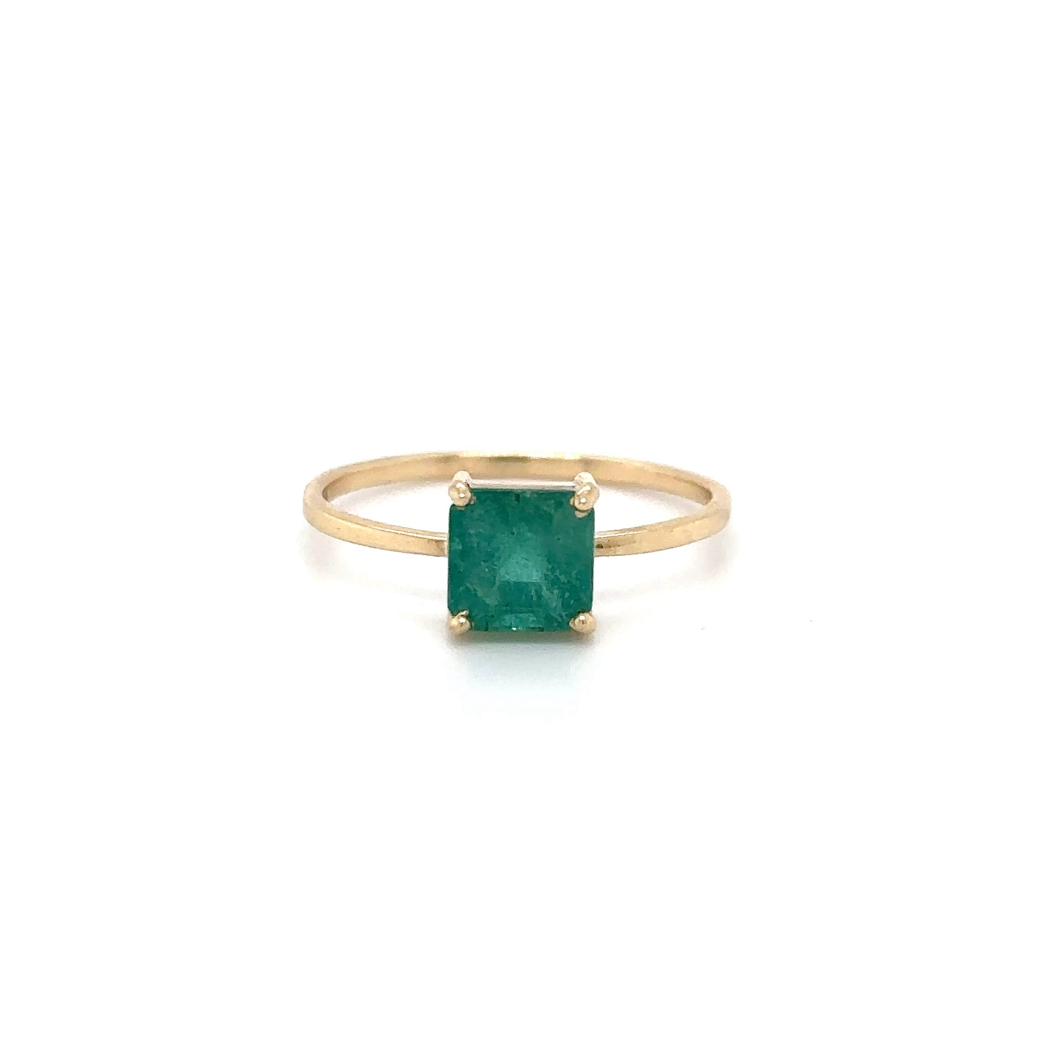 Anillo De Oro Amarillo De 14 Quilates Con Esmeralda 2.03 Ct.