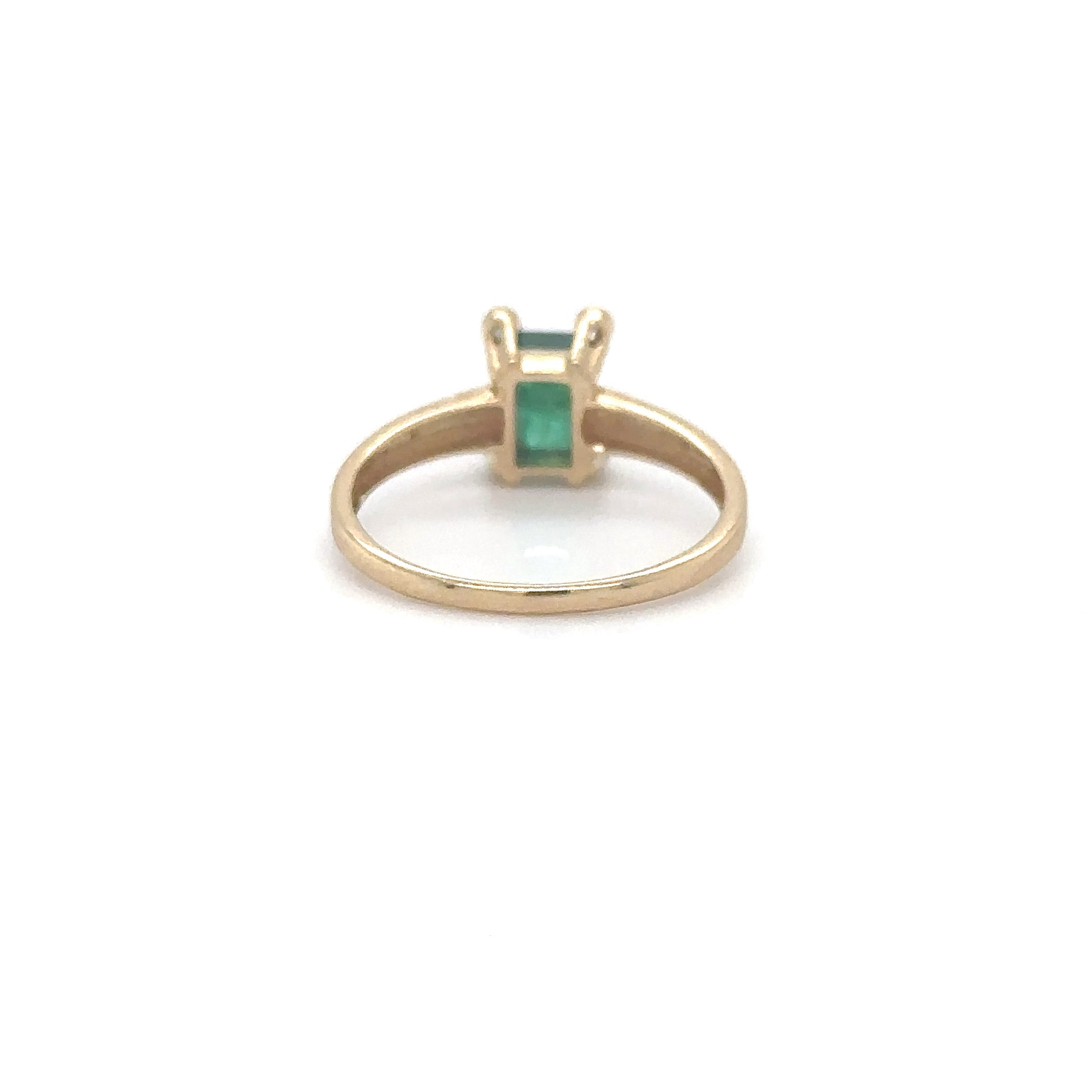 Anillo De Oro Amarillo De 14 Quilates Con Esmeraldas Y Diamantes 1.06 Ct.
