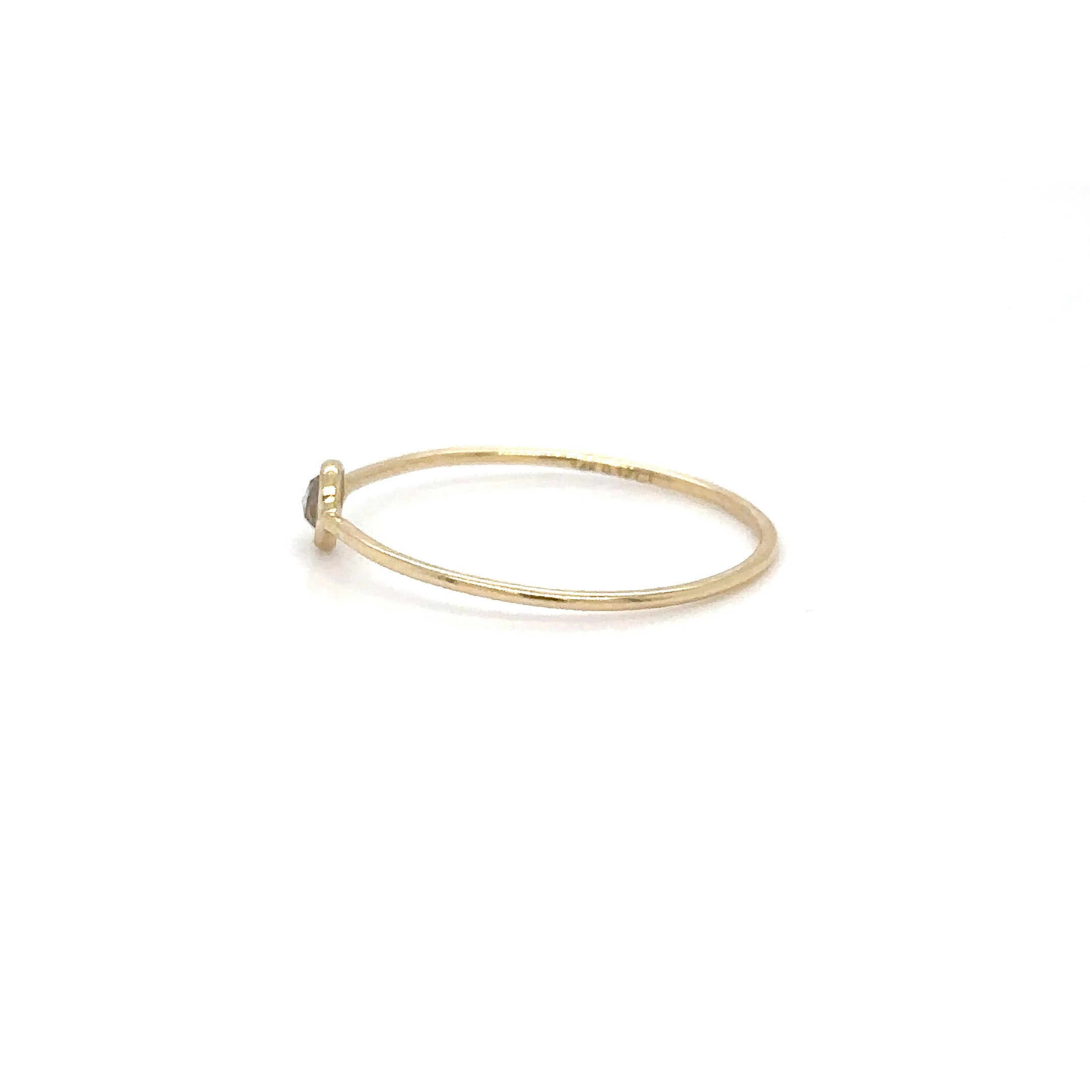 Anillo De Oro Amarillo De 14 Quilates Con Diamantes Talla Rosa 0.12 Ct.