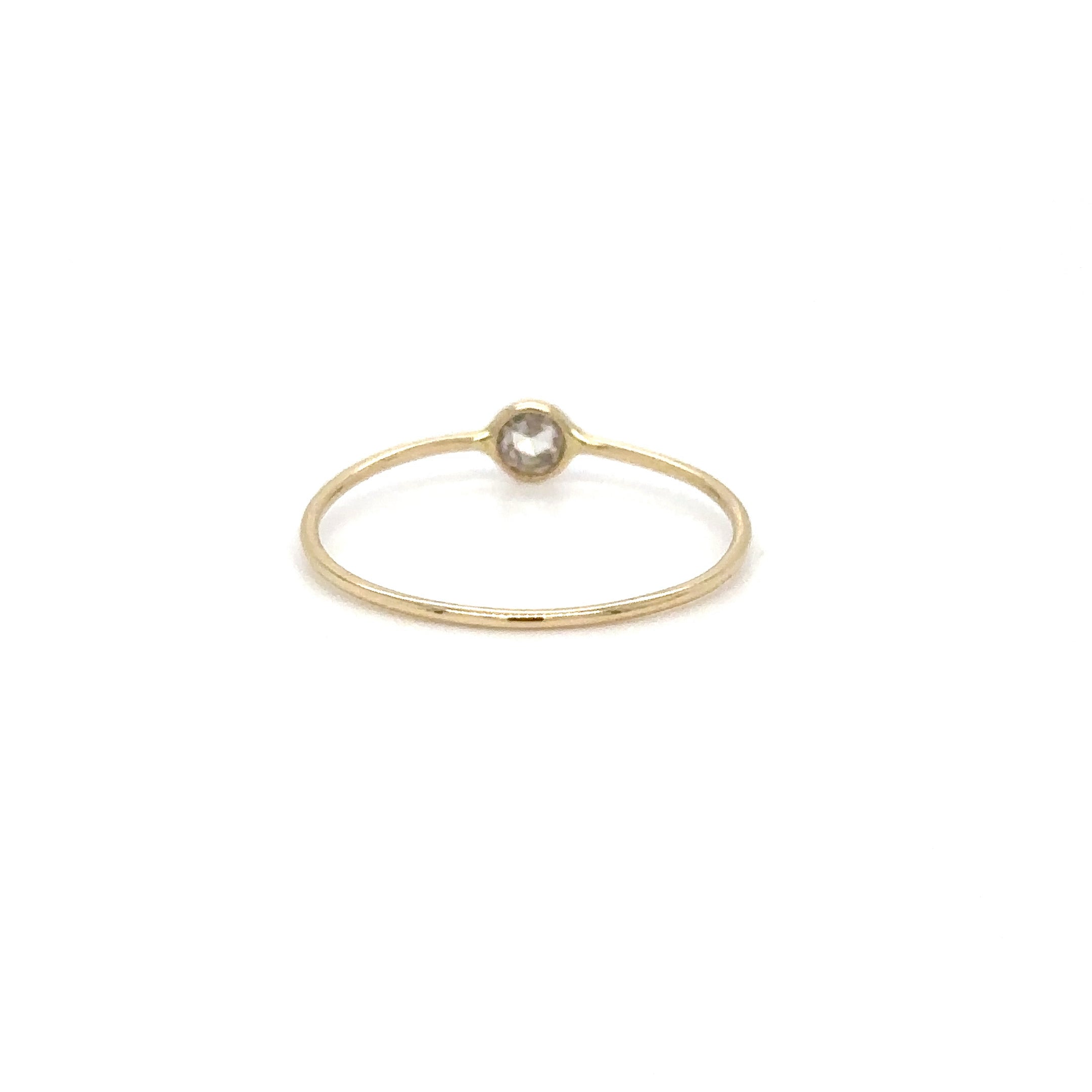 Anillo De Oro Amarillo De 14 Quilates Con Diamantes Talla Rosa 0.12 Ct.