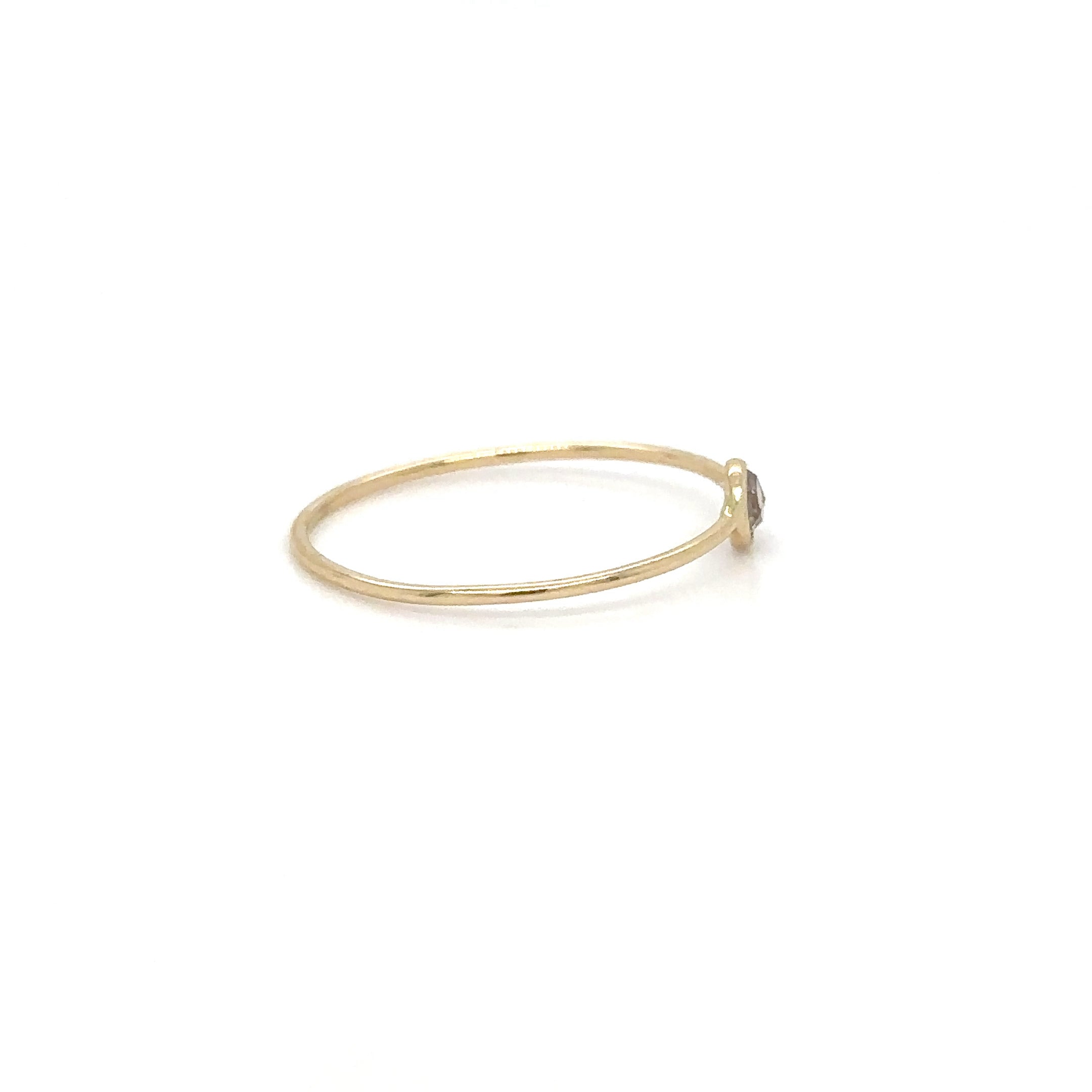 Anillo De Oro Amarillo De 14 Quilates Con Diamantes Talla Rosa 0.12 Ct.