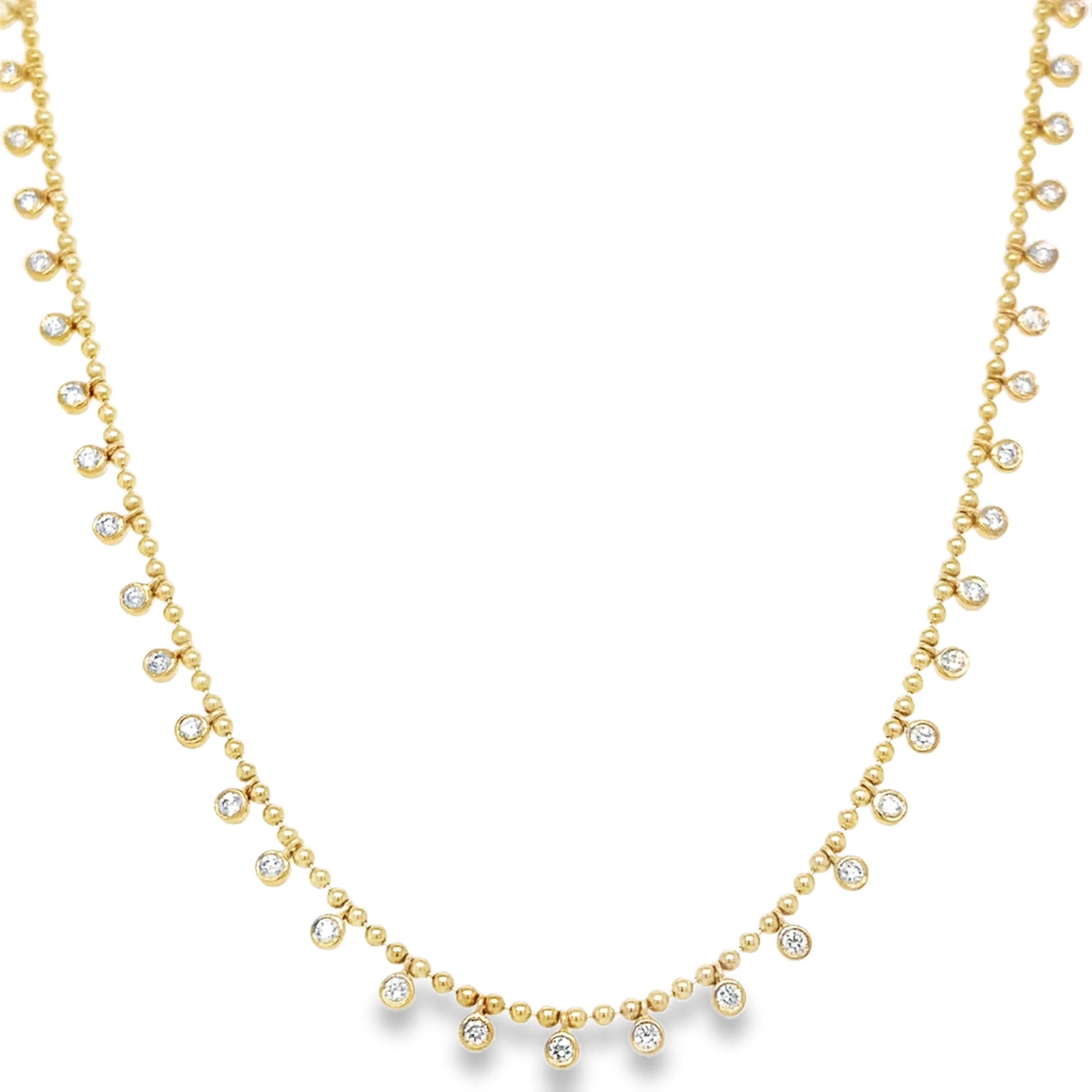 Collar Colgante De Diamantes En Oro Amarillo De 14Kt 0.82 Ct.