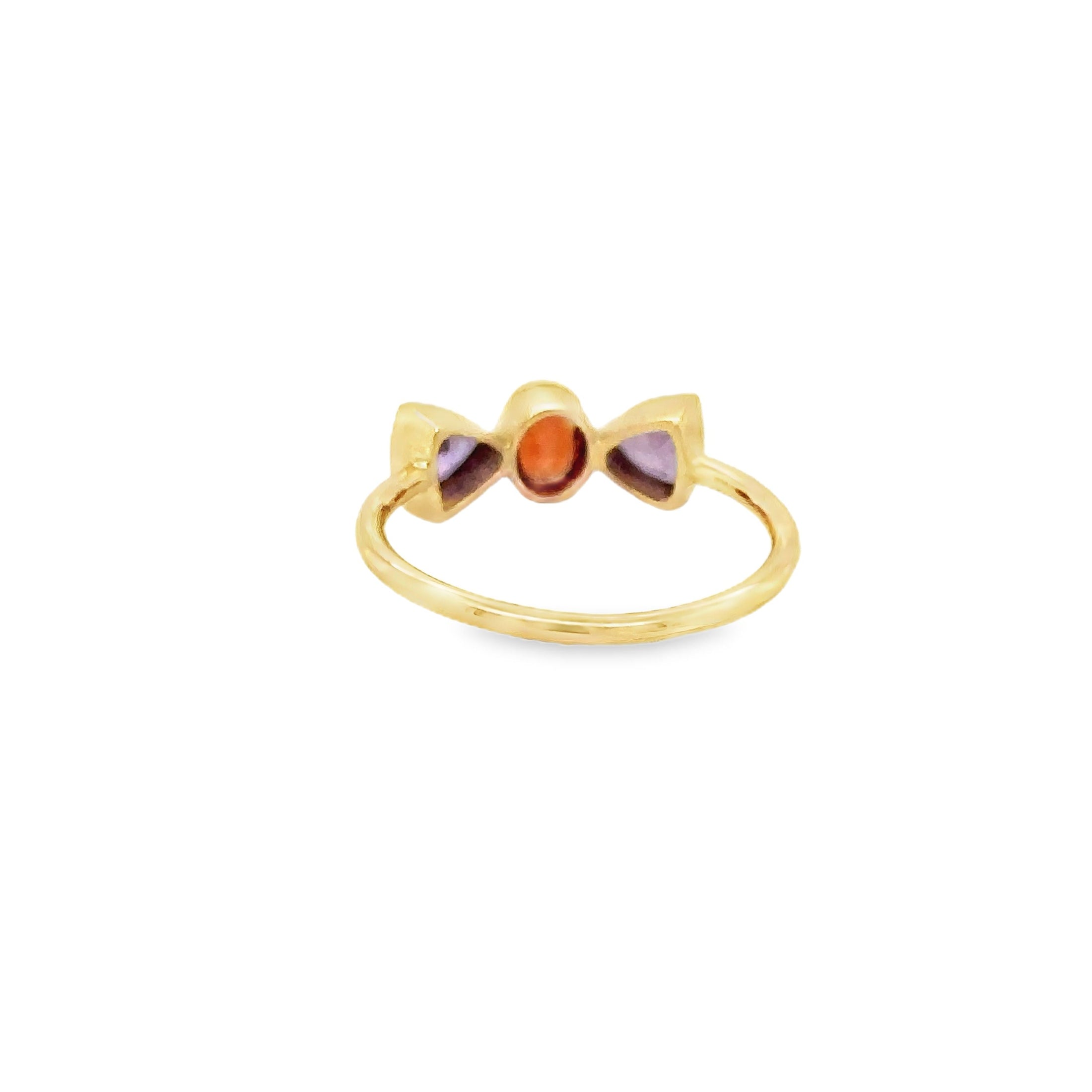 Anillo Multi Zafiro En Oro Amarillo De 14 K, 0.89CT