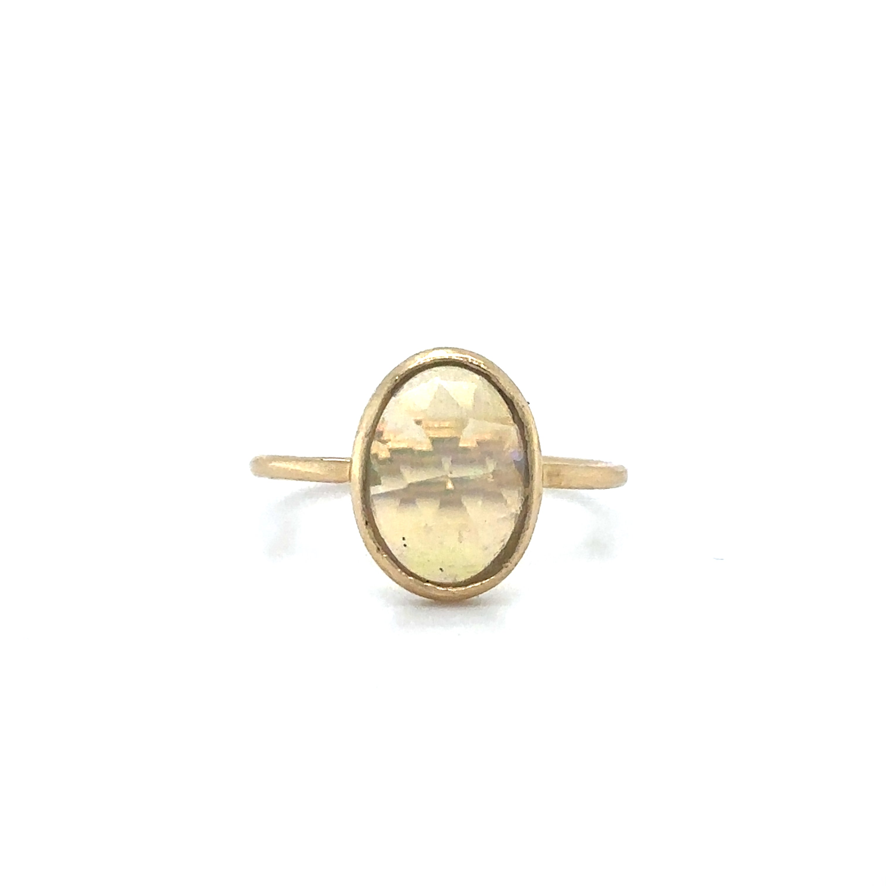 Anillo De Ópalo De Oro Amarillo De 14K 1.17 Ct.