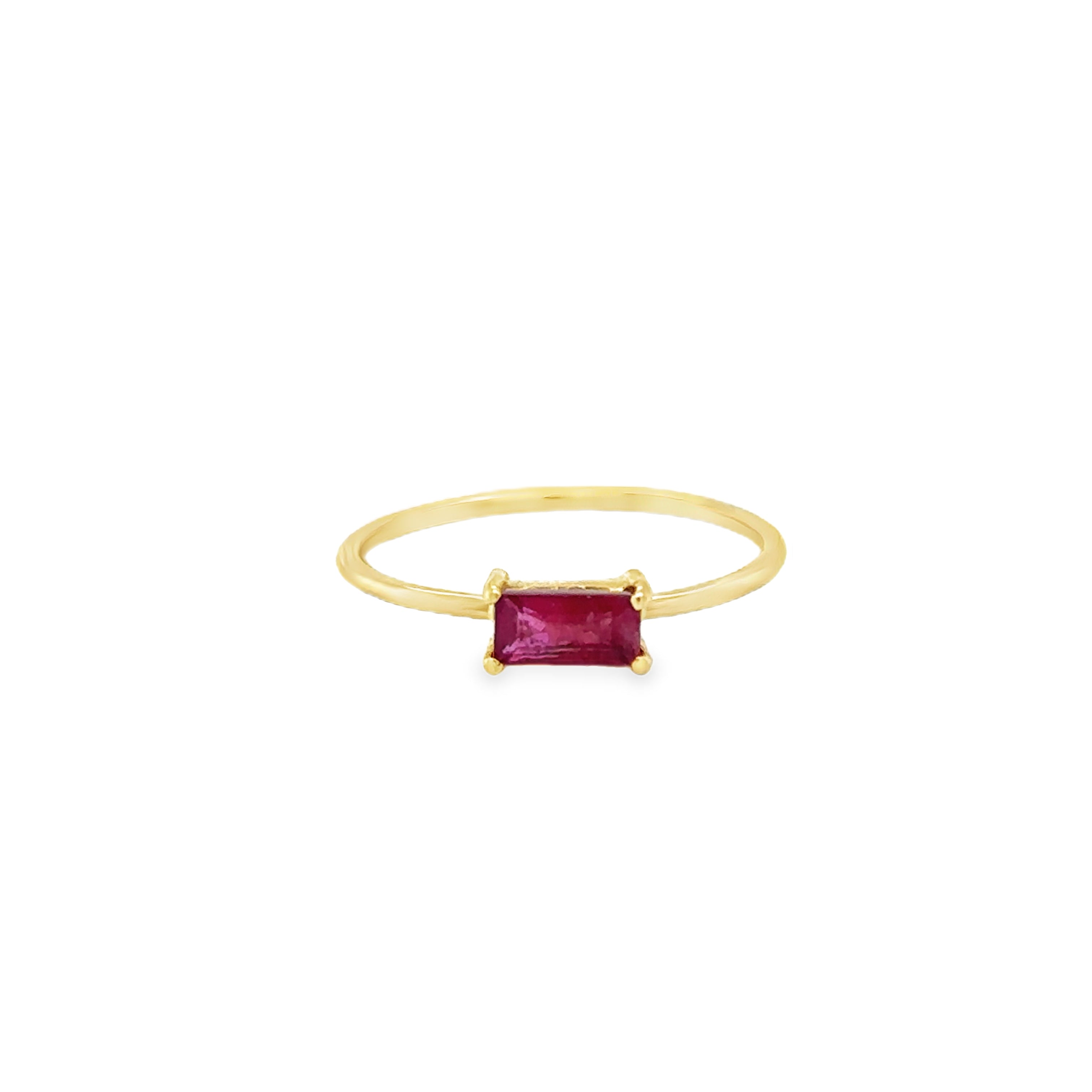 Anillo Rubí Oro Amarillo De 14Kt 0.6 Ct.