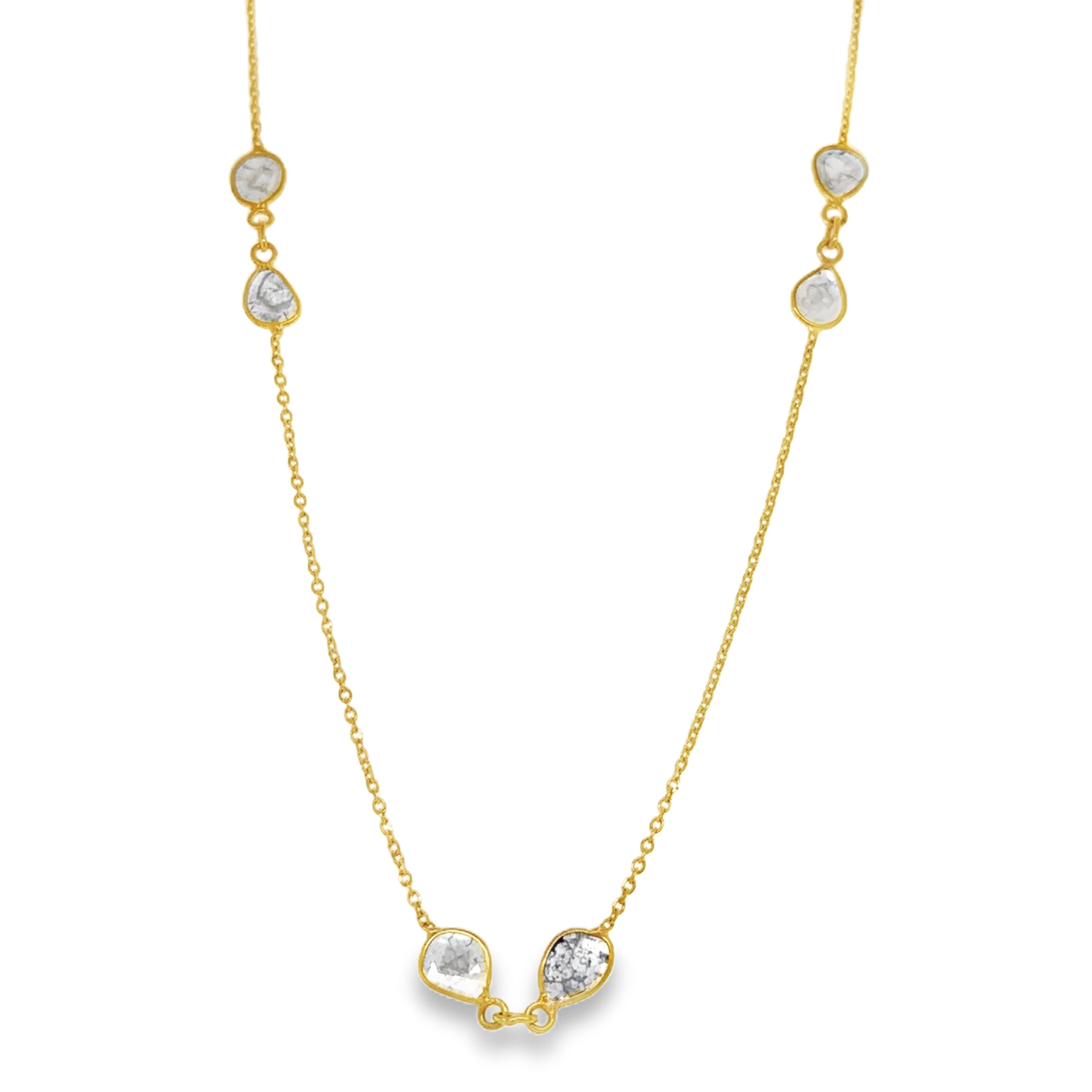 Collar De Corte De Diamante Biselado En Oro Amarillo De 18Kt 24" 1.33 Ct.
