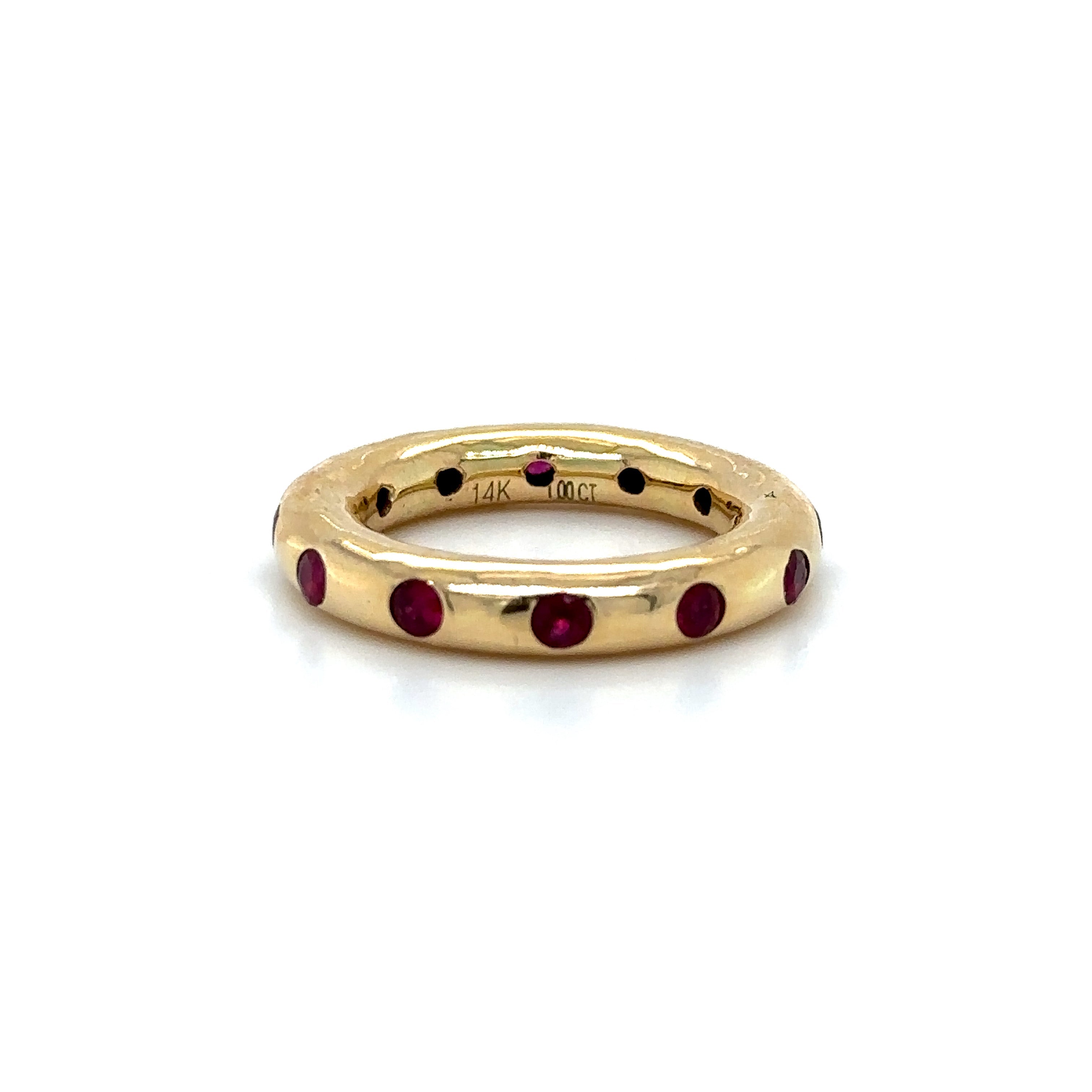 Anillo Rubí Oro Amarillo De 14Kt 1 Ct.