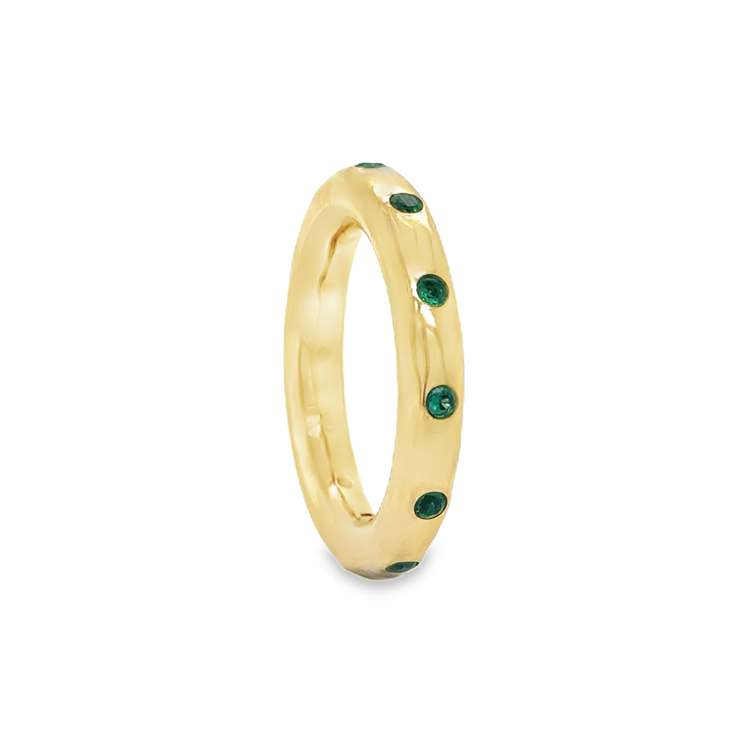Anillo De Oro Amarillo De 14K Con Esmeralda 0.4 Ct.