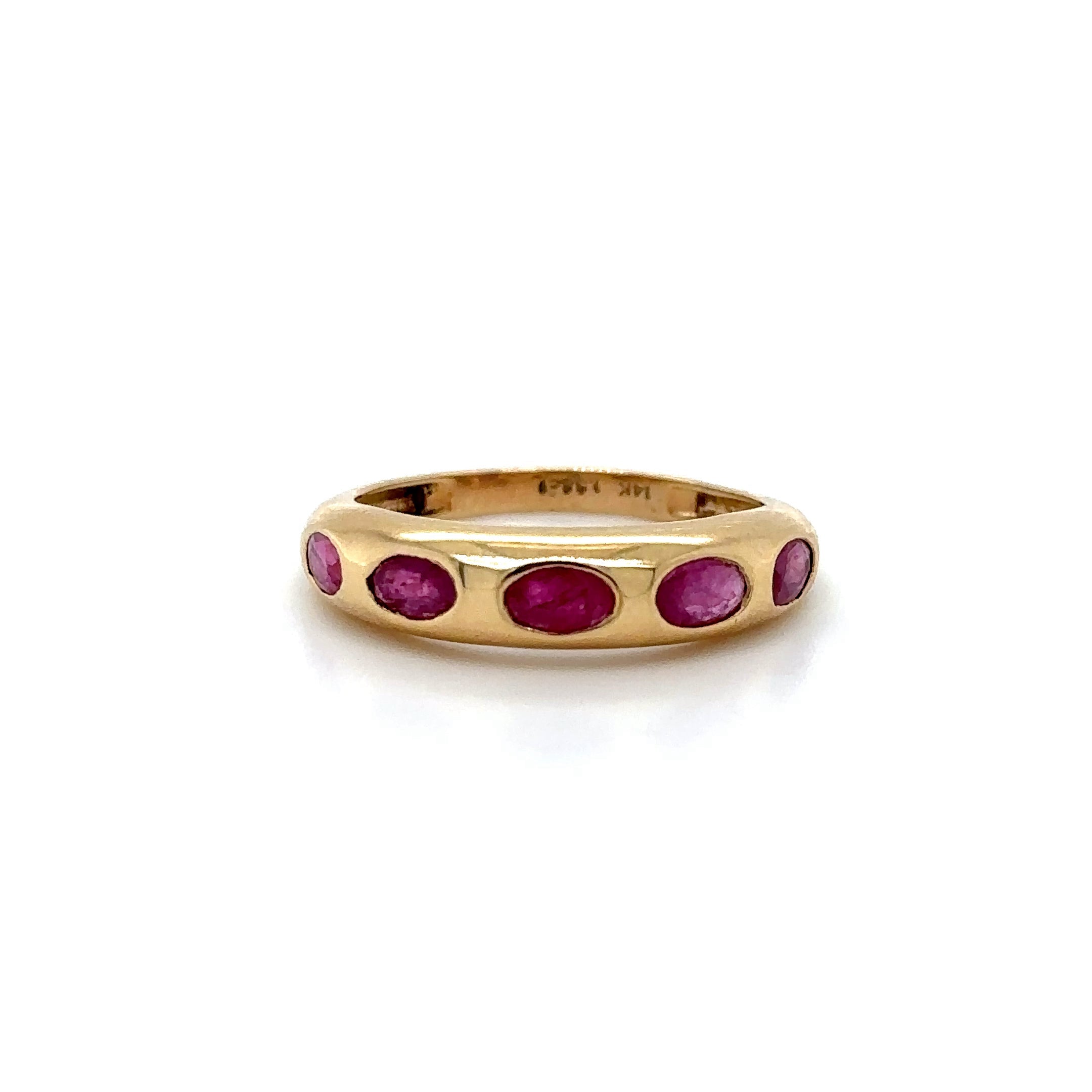Anillo Rubí Oro Amarillo De 14Kt 1.58 Ct.