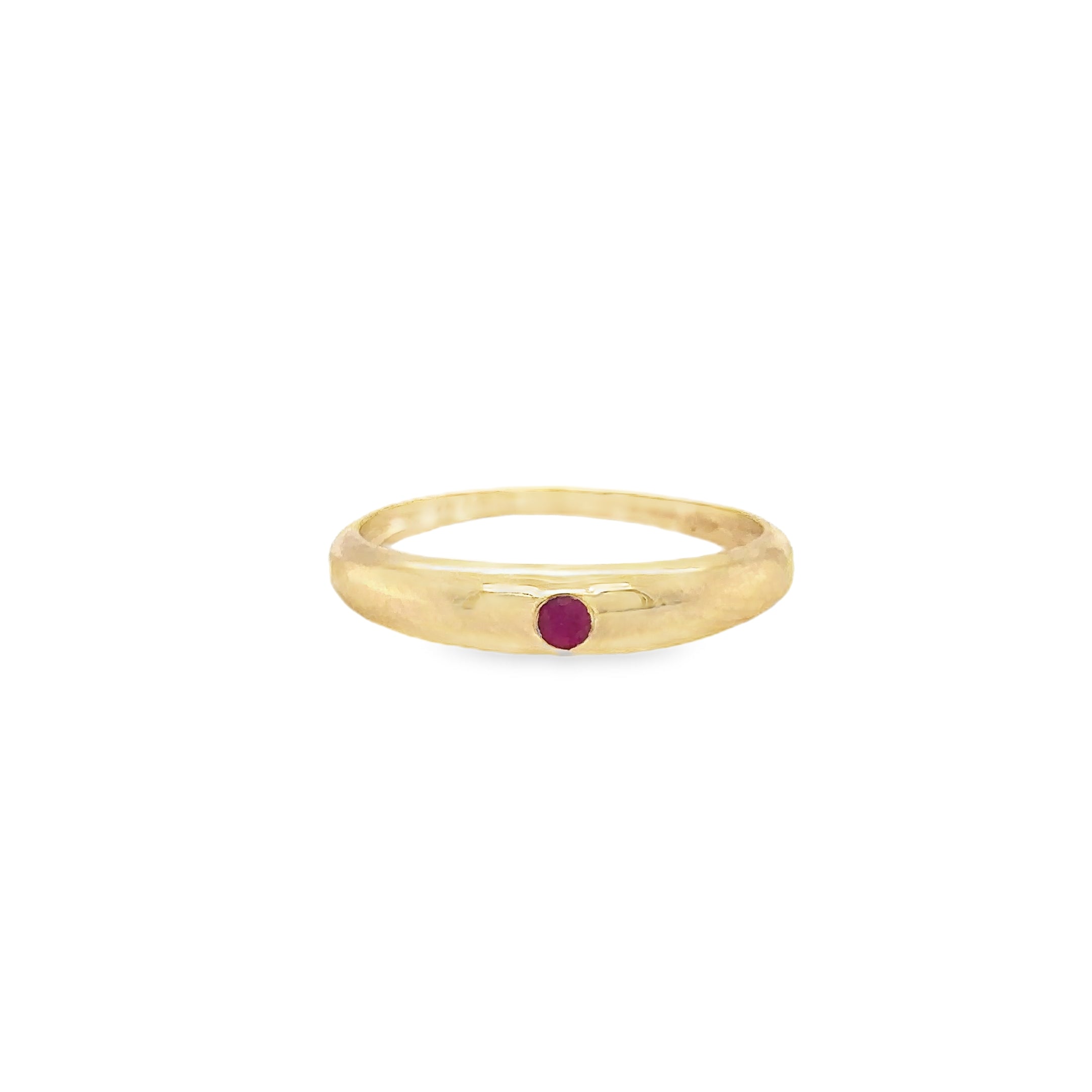 Anillo Rubí Oro Amarillo De 14Kt 0.09 Ct.