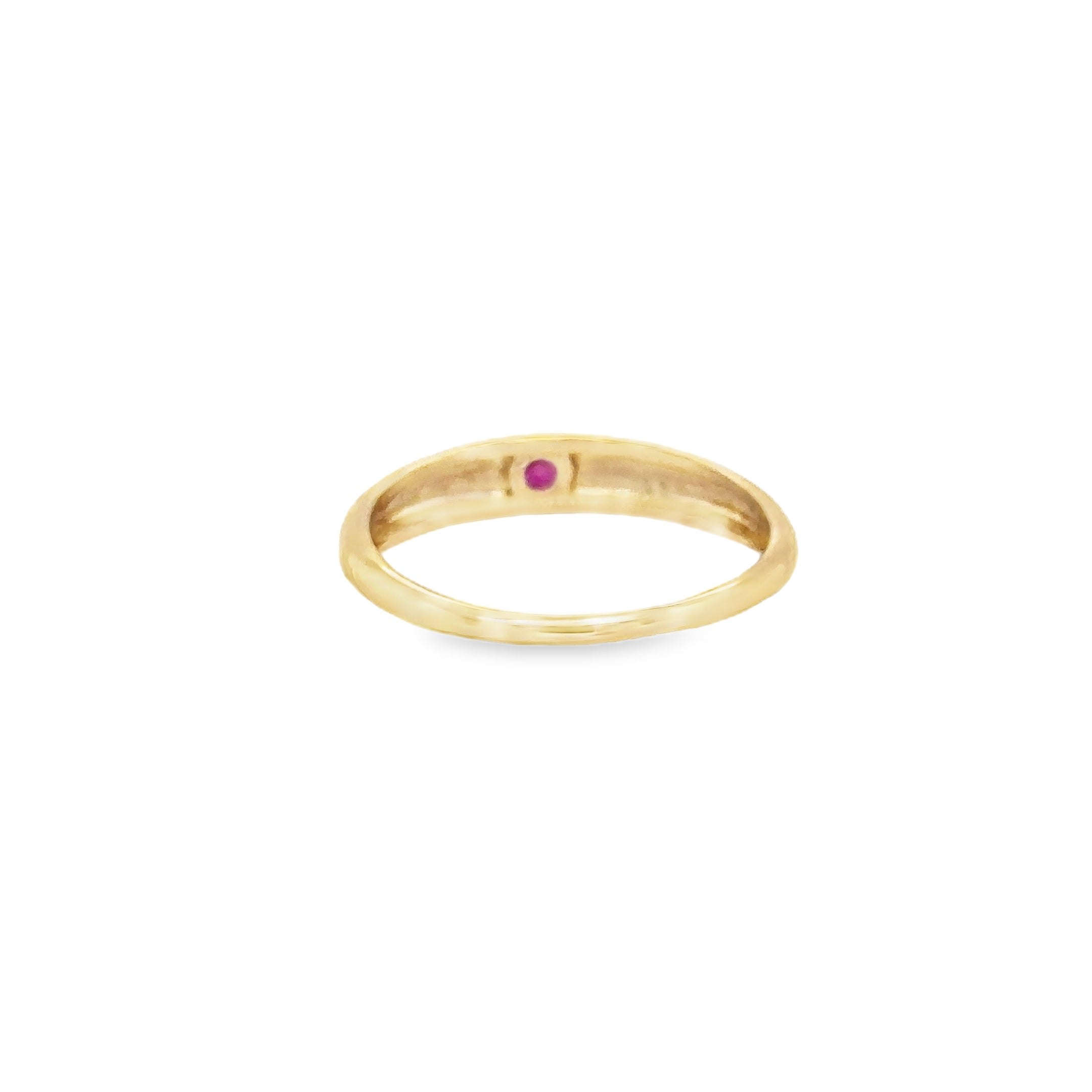 Anillo Rubí Oro Amarillo De 14Kt 0.09 Ct.