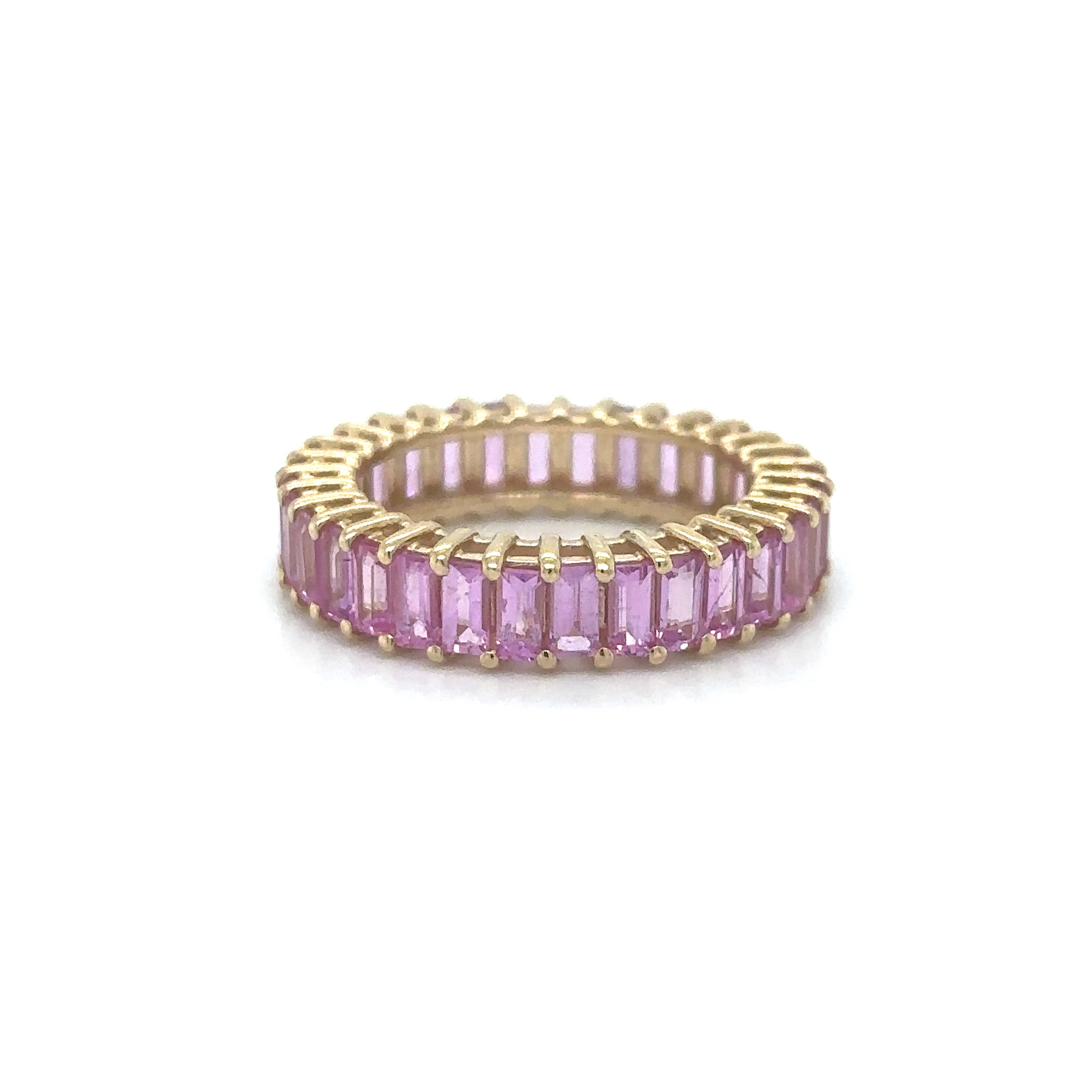 Anillo De Oro Amarillo De 14 Quilates Zafiro Rosa 4.7 Ct.