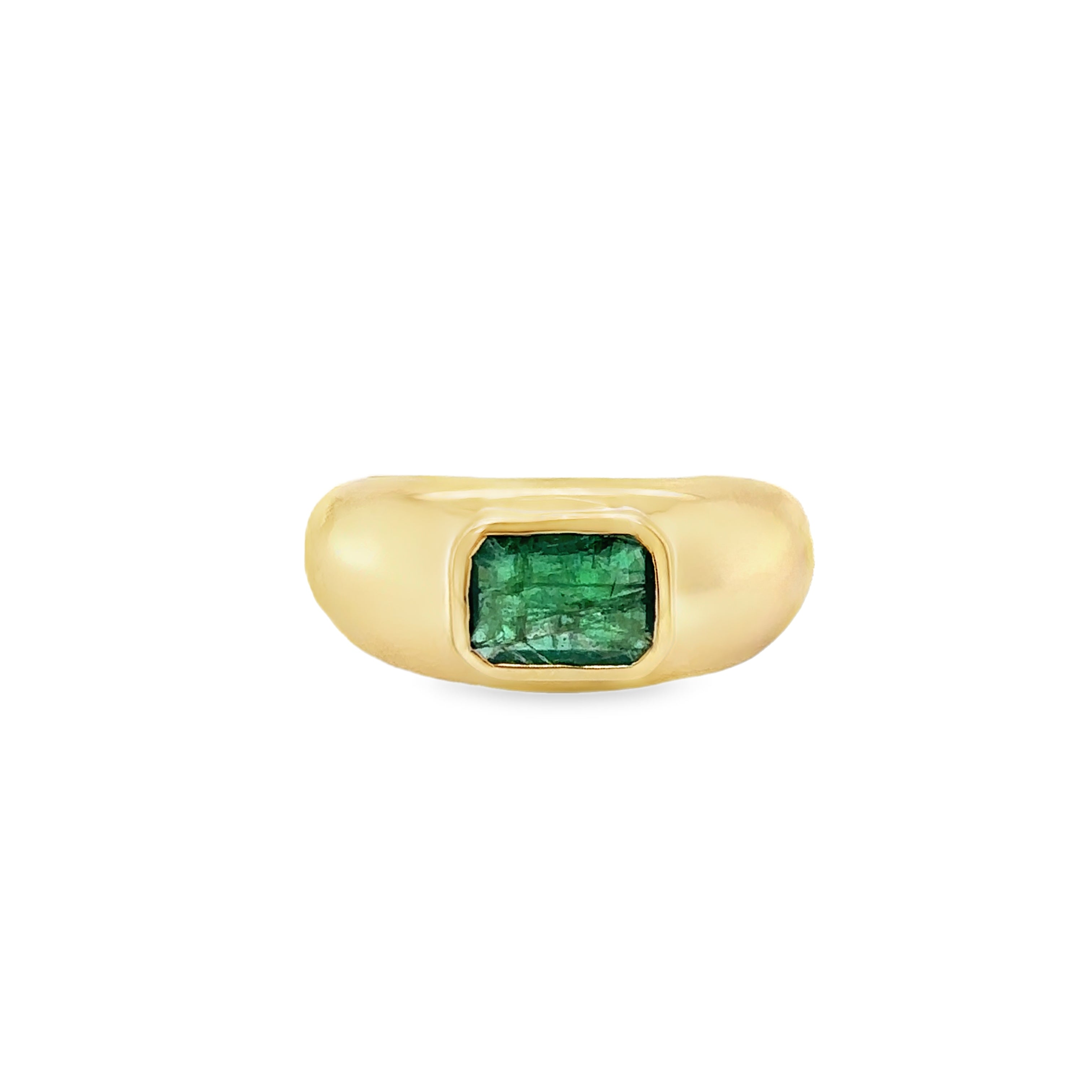 Anillo De Oro Amarillo De 14 Quilates Con Esmeralda 1.5 Ct.