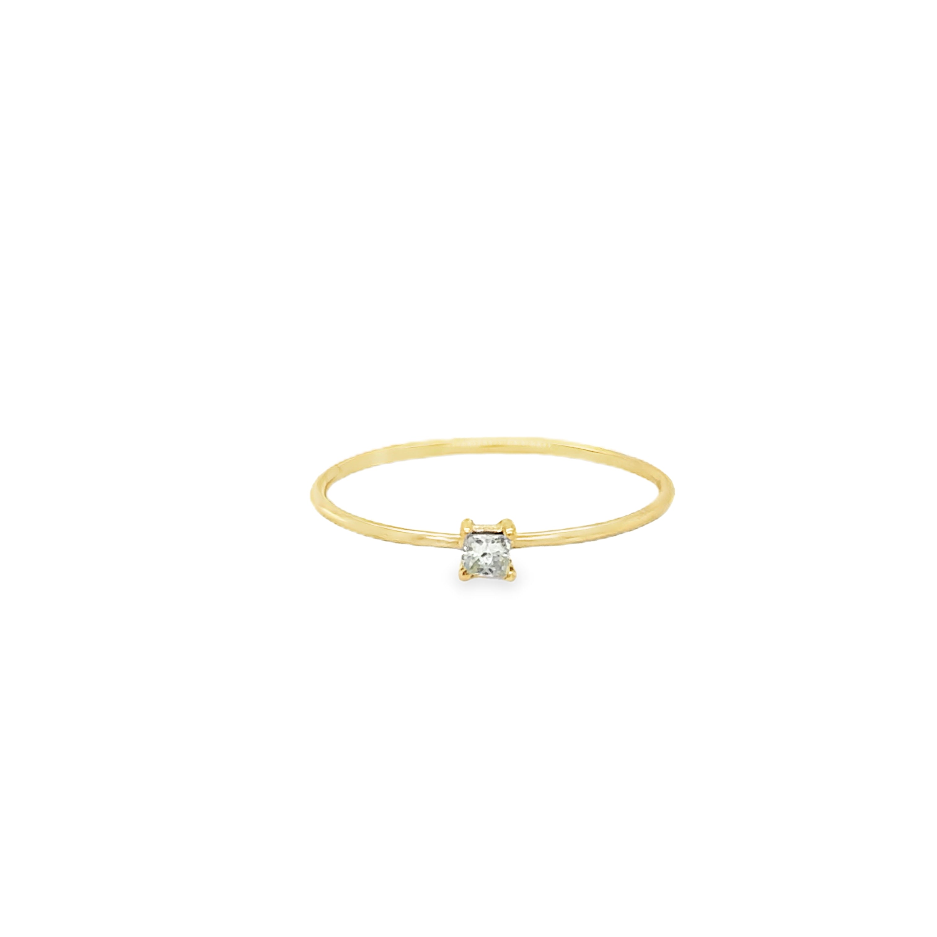 Anillo De Diamantes De Oro Amarillo De 14K 0.07 Ct.