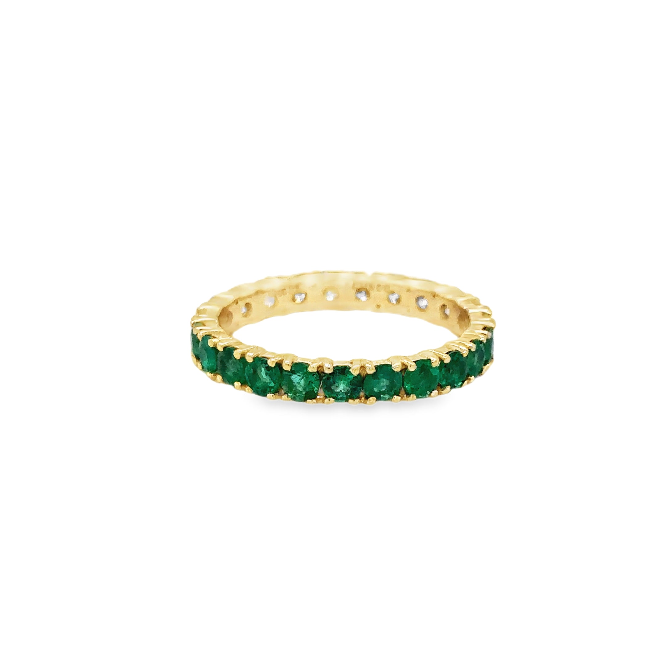 Anillo De Oro Amarillo De 14Kt Con Esmeralda Y Diamantes, 1.83 CT