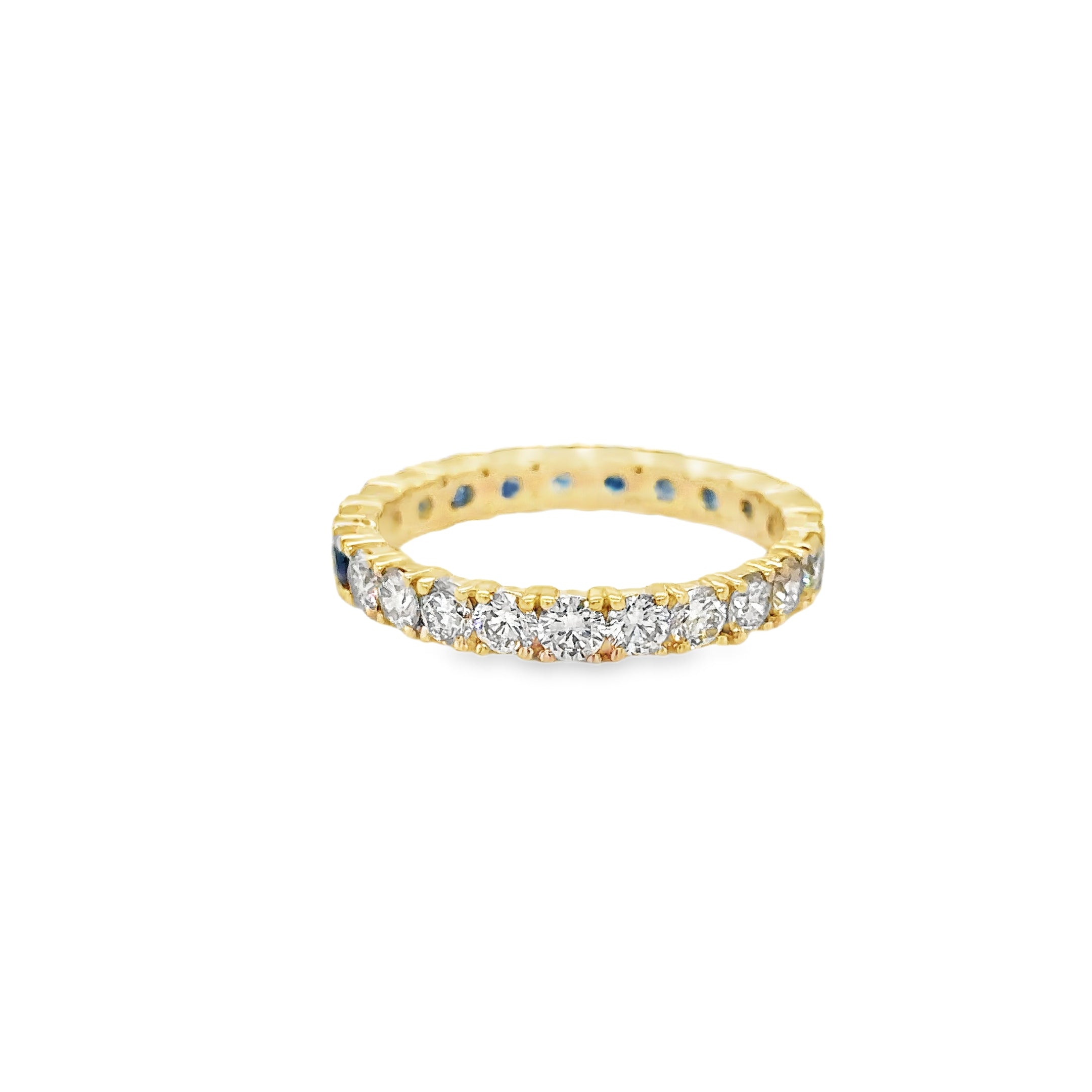 Anillo De Zafiro Y Diamantes En Oro Amarillo De 14Kt, 2.18 CT