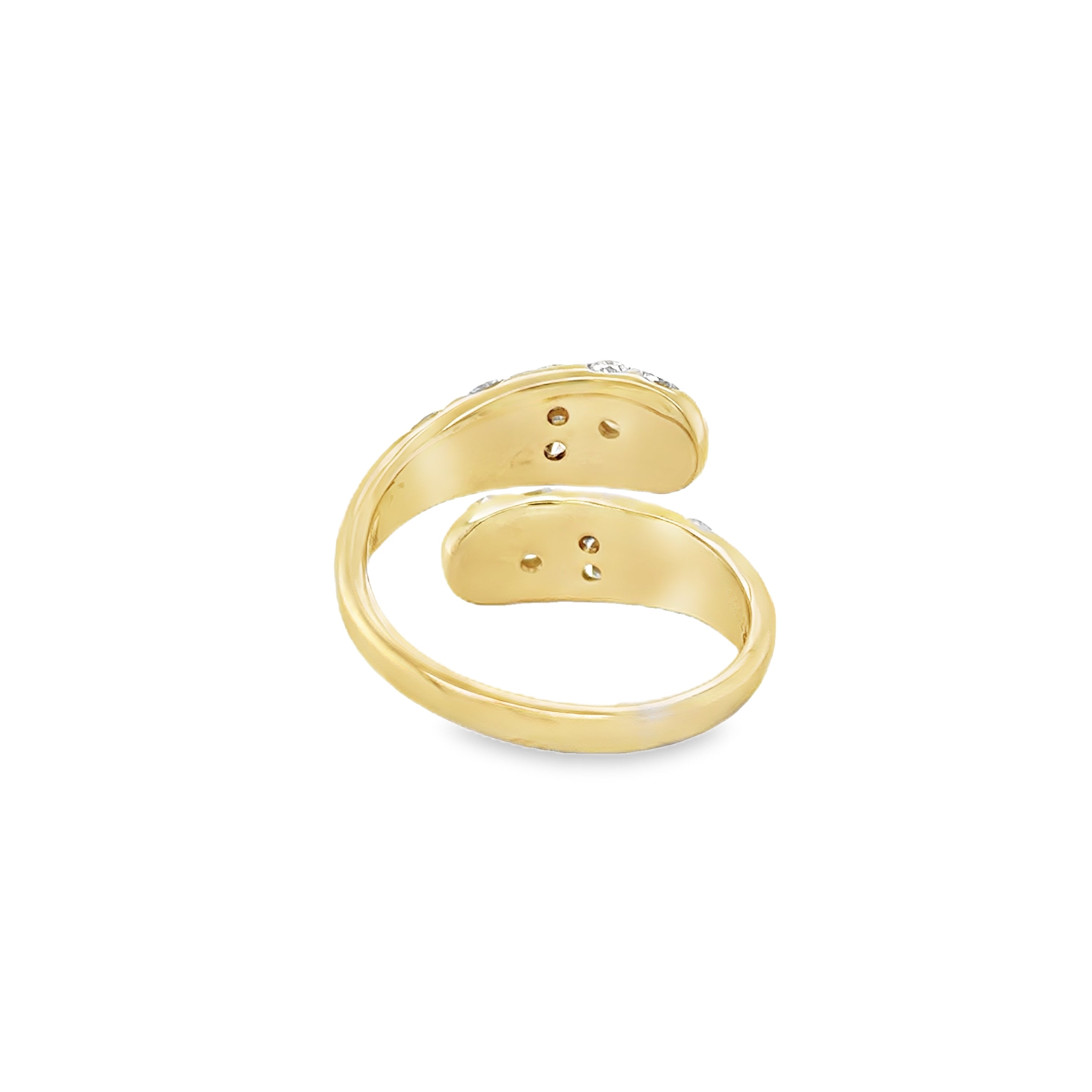 Anillo Envolvente De Oro Amarillo De 14 Quilates Con Diamantes 2.2 Ct.