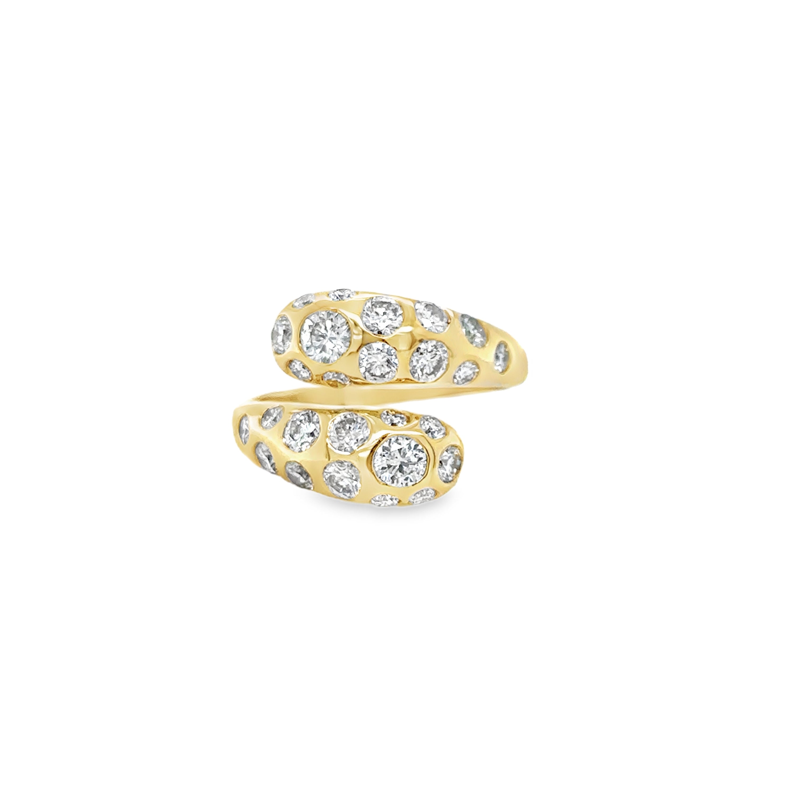Anillo Envolvente De Oro Amarillo De 14 Quilates Con Diamantes 2.2 Ct.