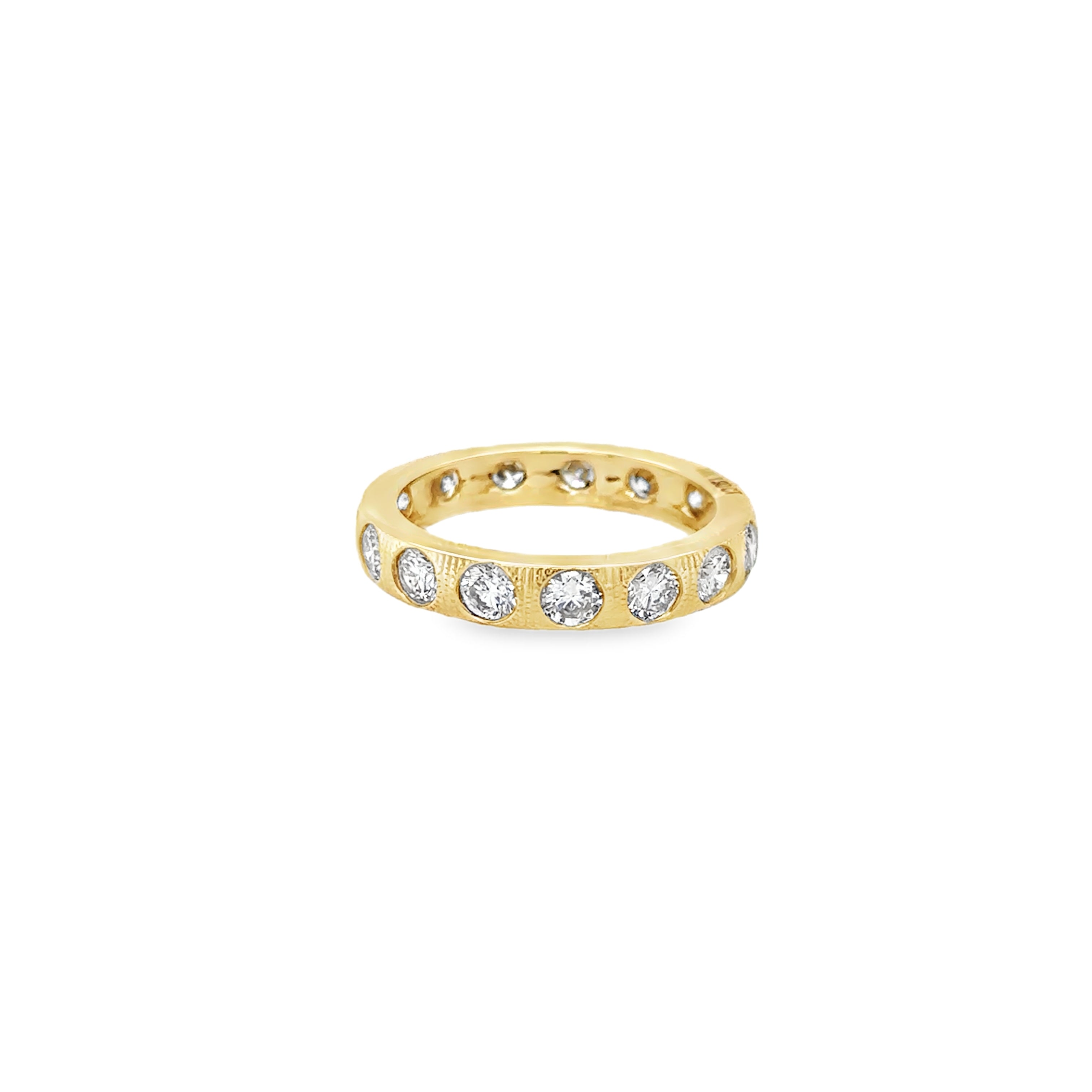 Anillo De Diamantes Y Oro Amarillo De 14 K Banda De La Eternidad