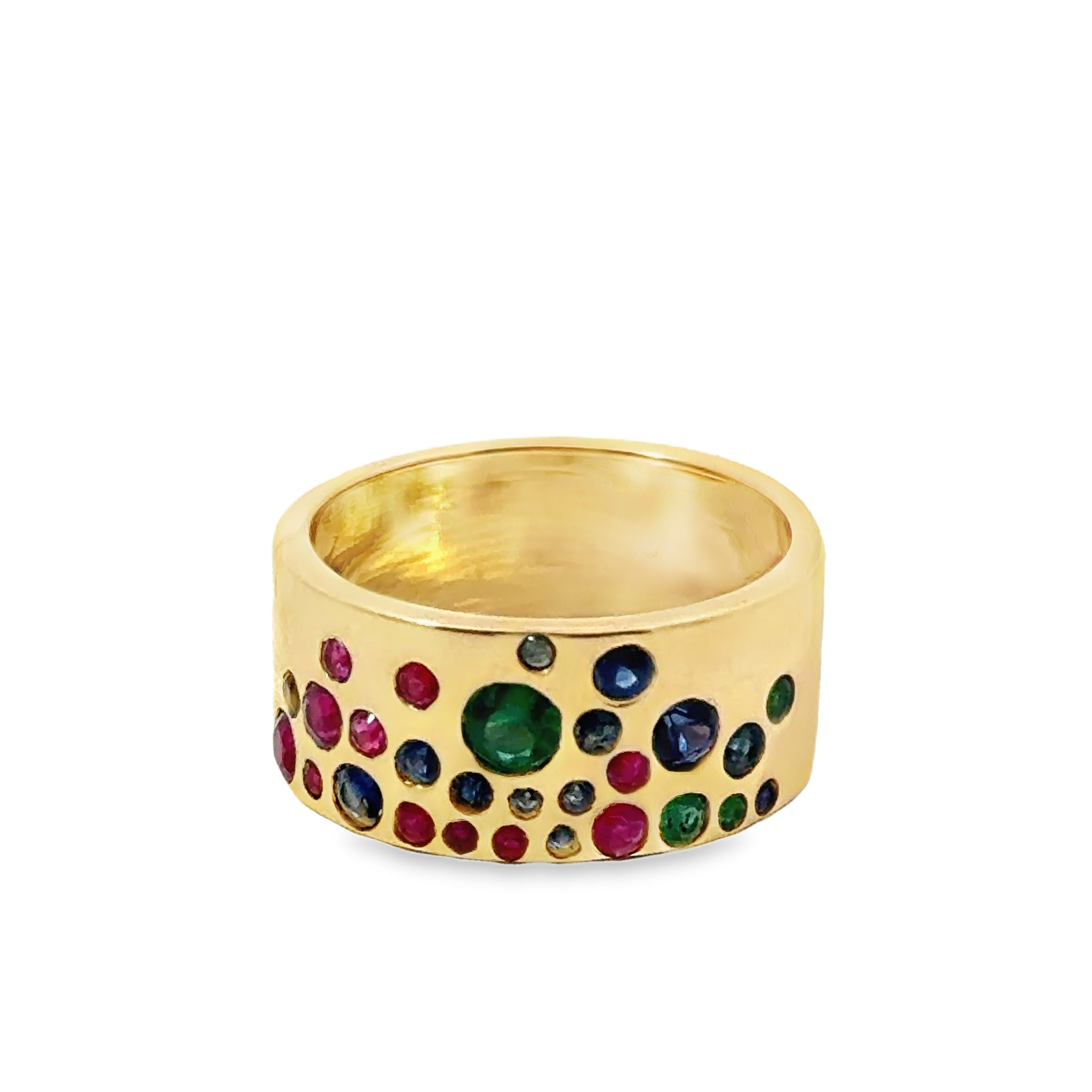 Anillo De Zafiro Multicolor Oro Amarillo De 14Kt 1.2 Ct.