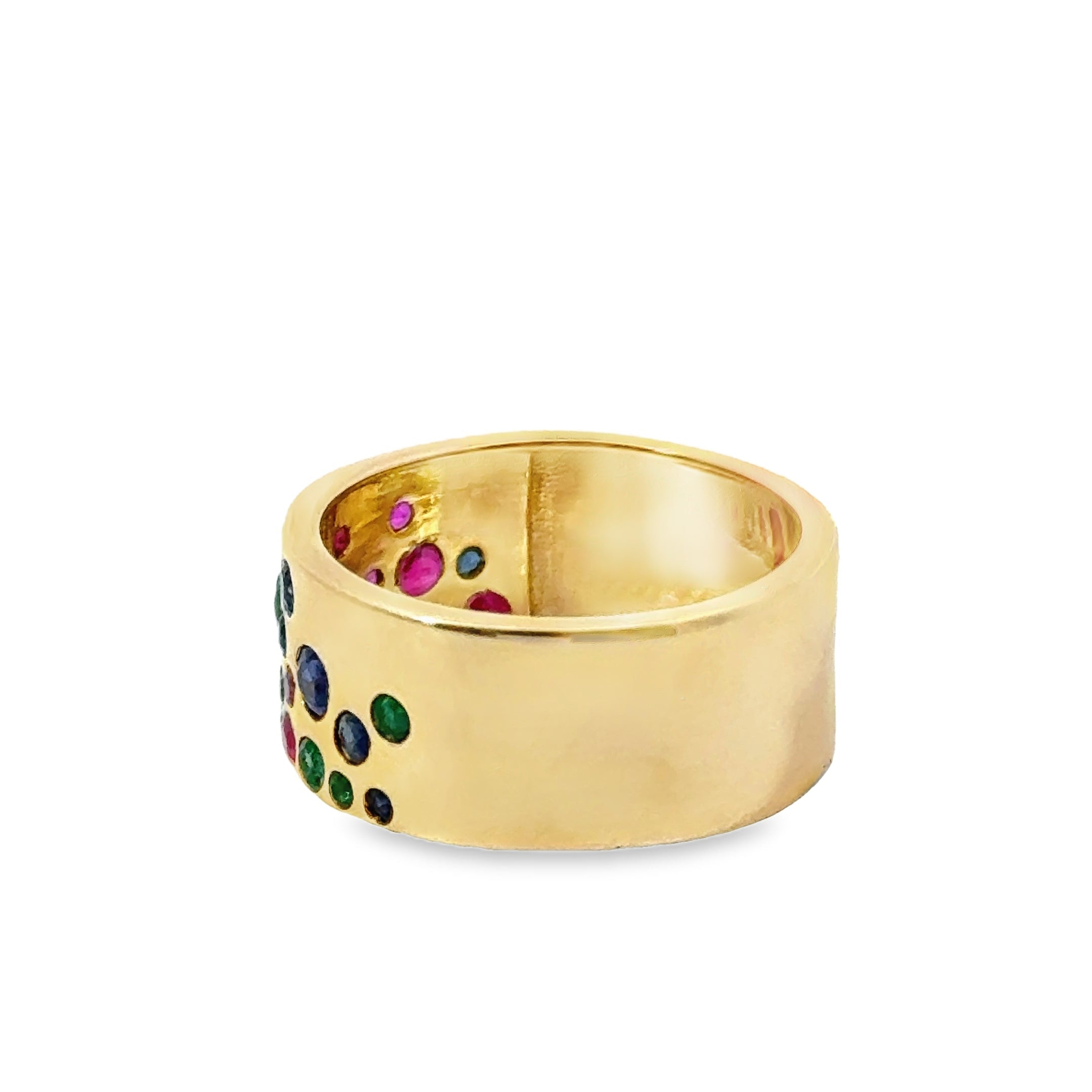 Anillo De Zafiro Multicolor Oro Amarillo De 14Kt 1.2 Ct.