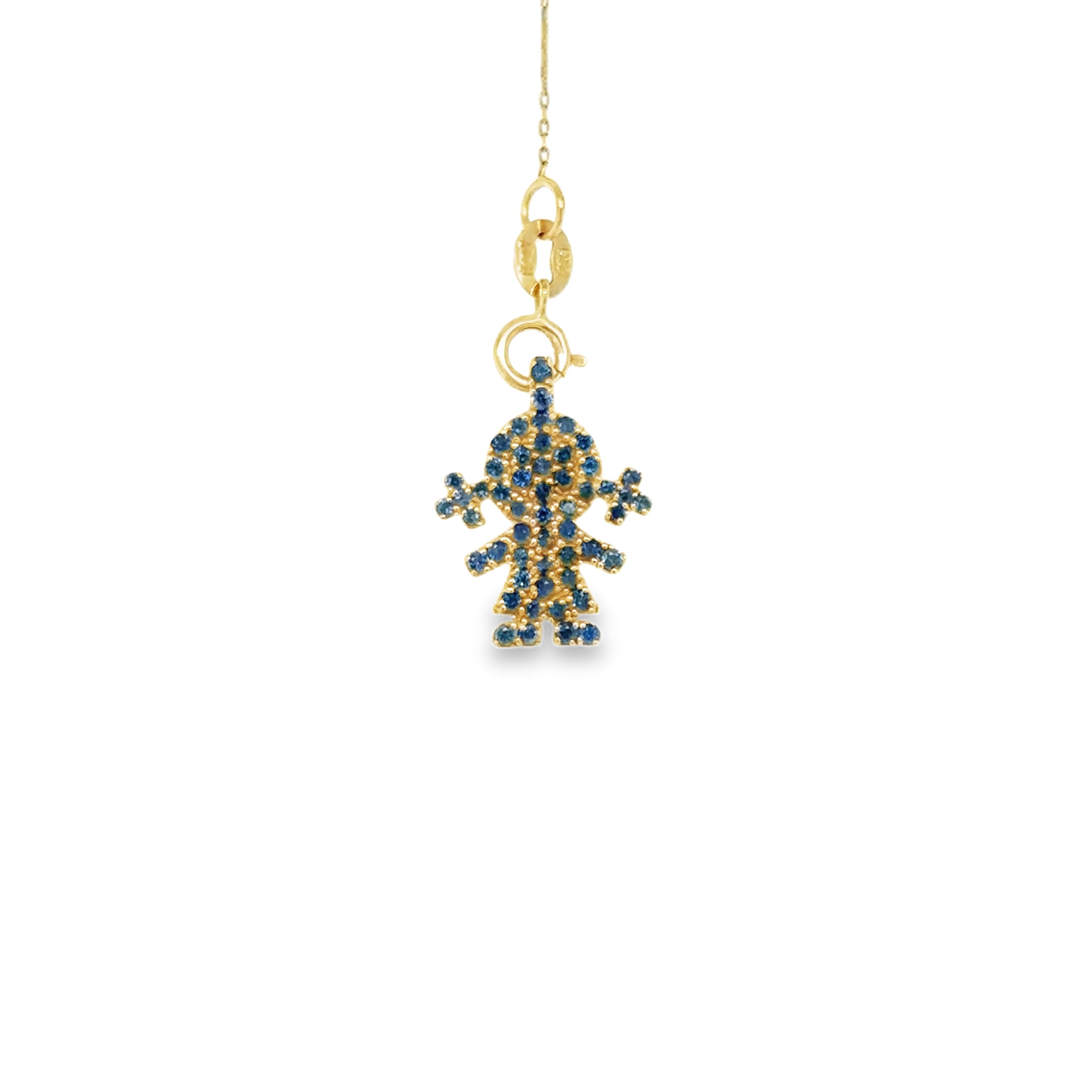 Colgante De Niña De Oro Amarillo De 14 K Con Rubí