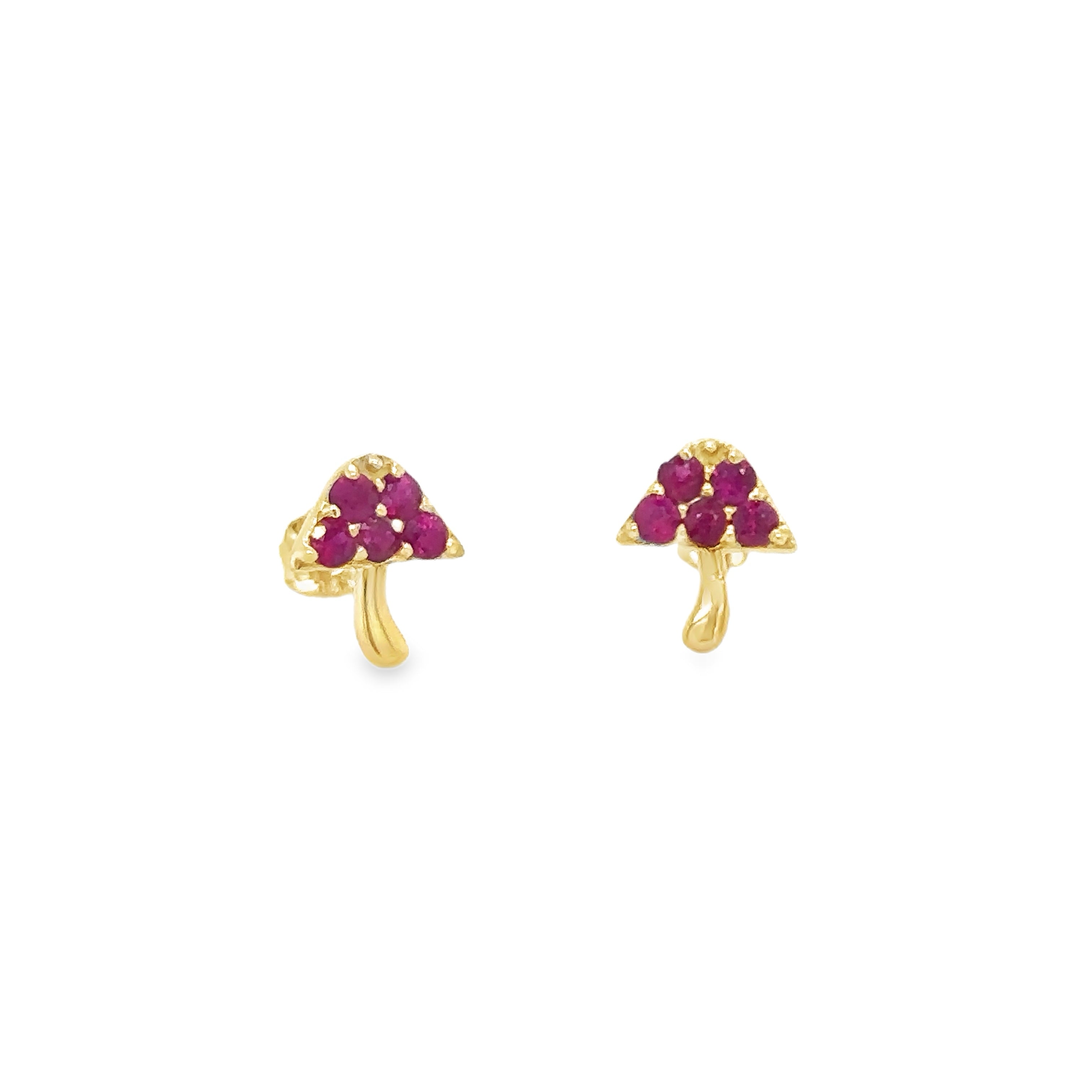 Pendientes De Seta Rubí Oro Amarillo De 14Kt 0.4 Ct.