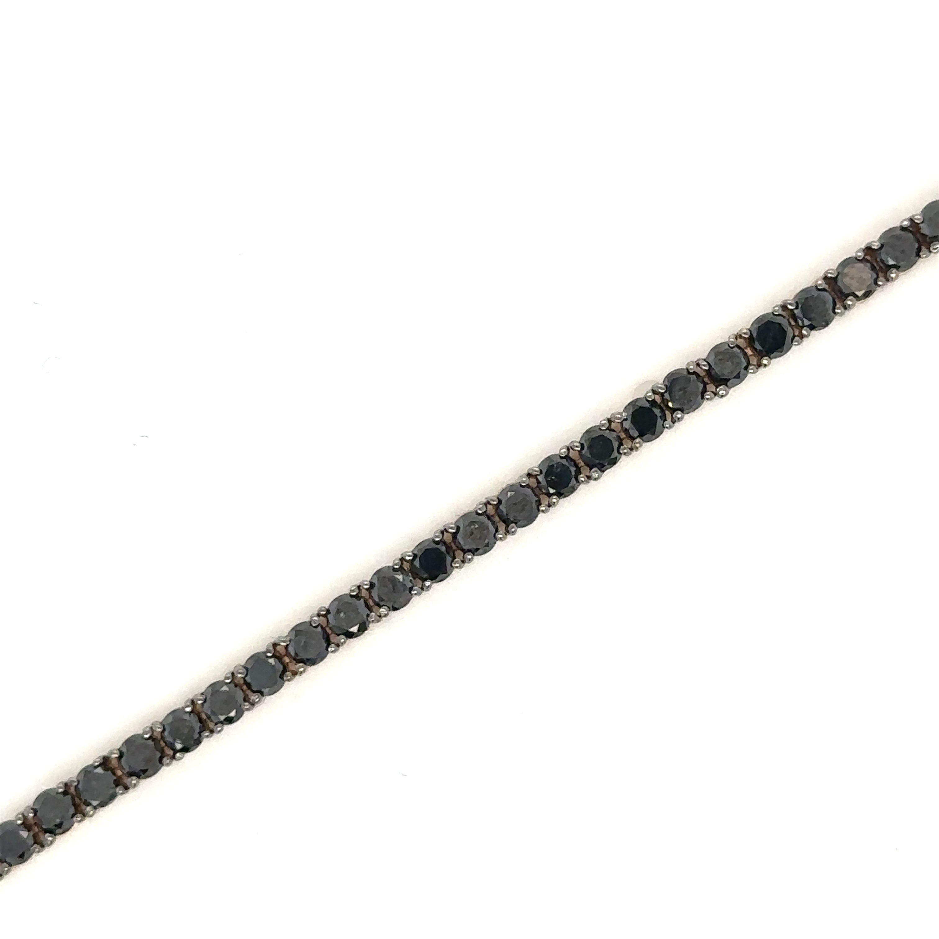 Pulsera De Diamantes Negros En Oro Amarillo De 14K 4.8 Ct.