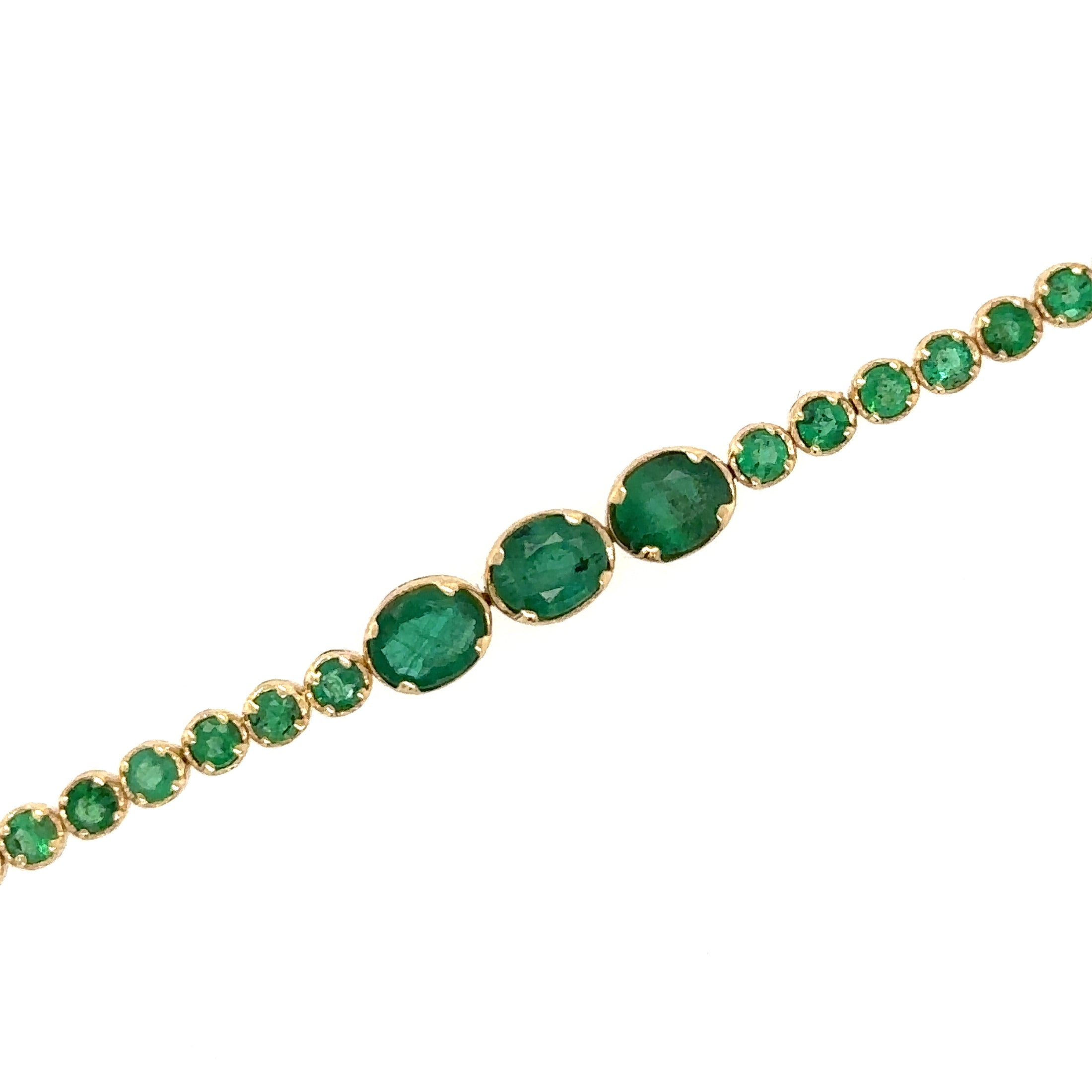 14K Yellow Gold 3.3CT Emerald Tennis Bracelet