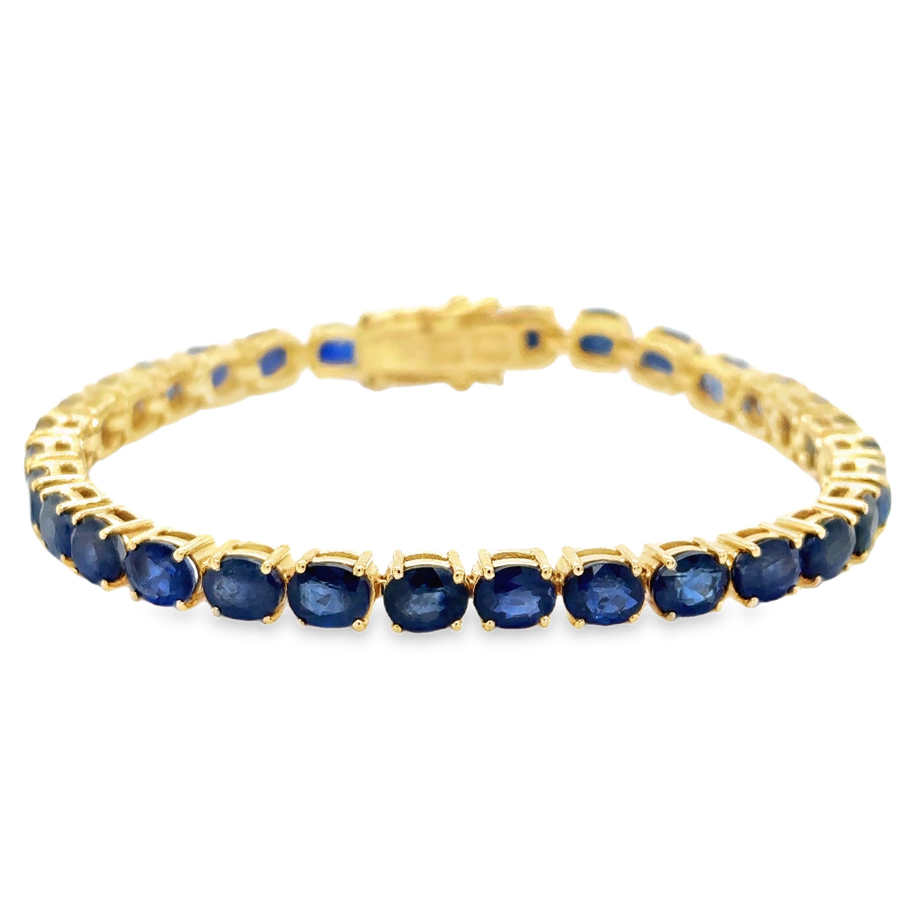 Pulsera De Zafiro De Oro Amarillo De 14Kt 15.55 Ct.