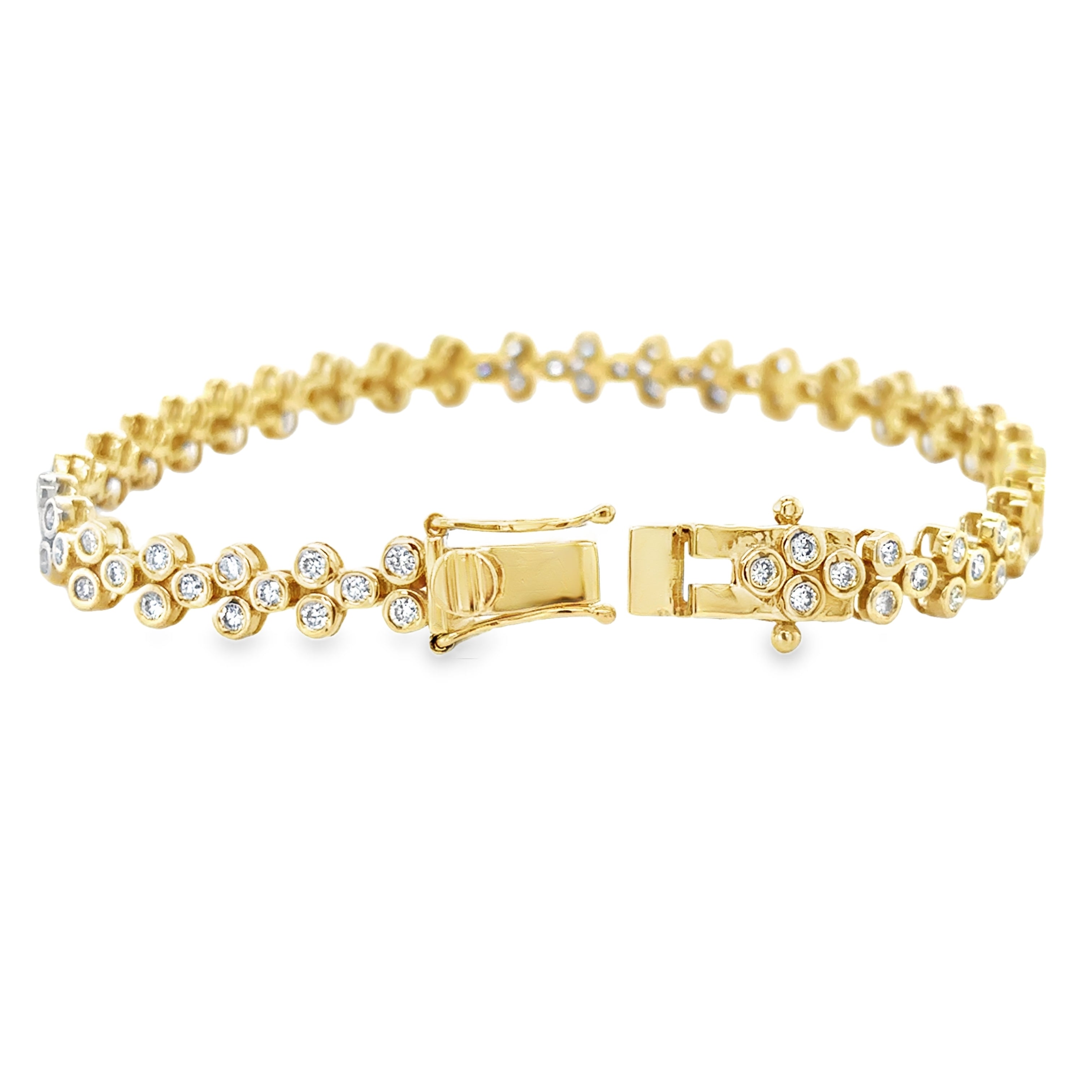 Pulsera De Diamantes En Oro Amarillo De 14K 2.5 Ct.
