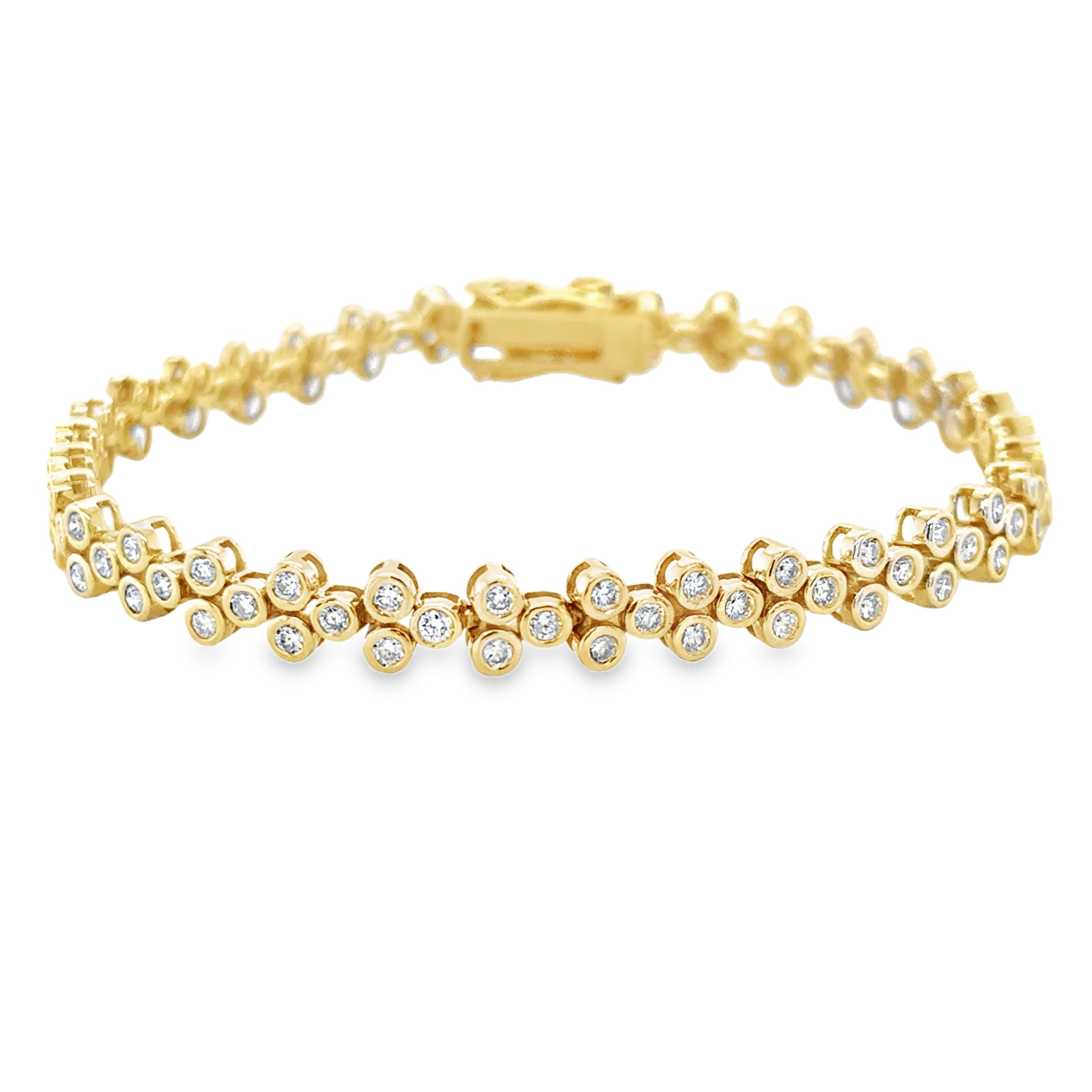 Pulsera De Diamantes En Oro Amarillo De 14K 2.5 Ct.