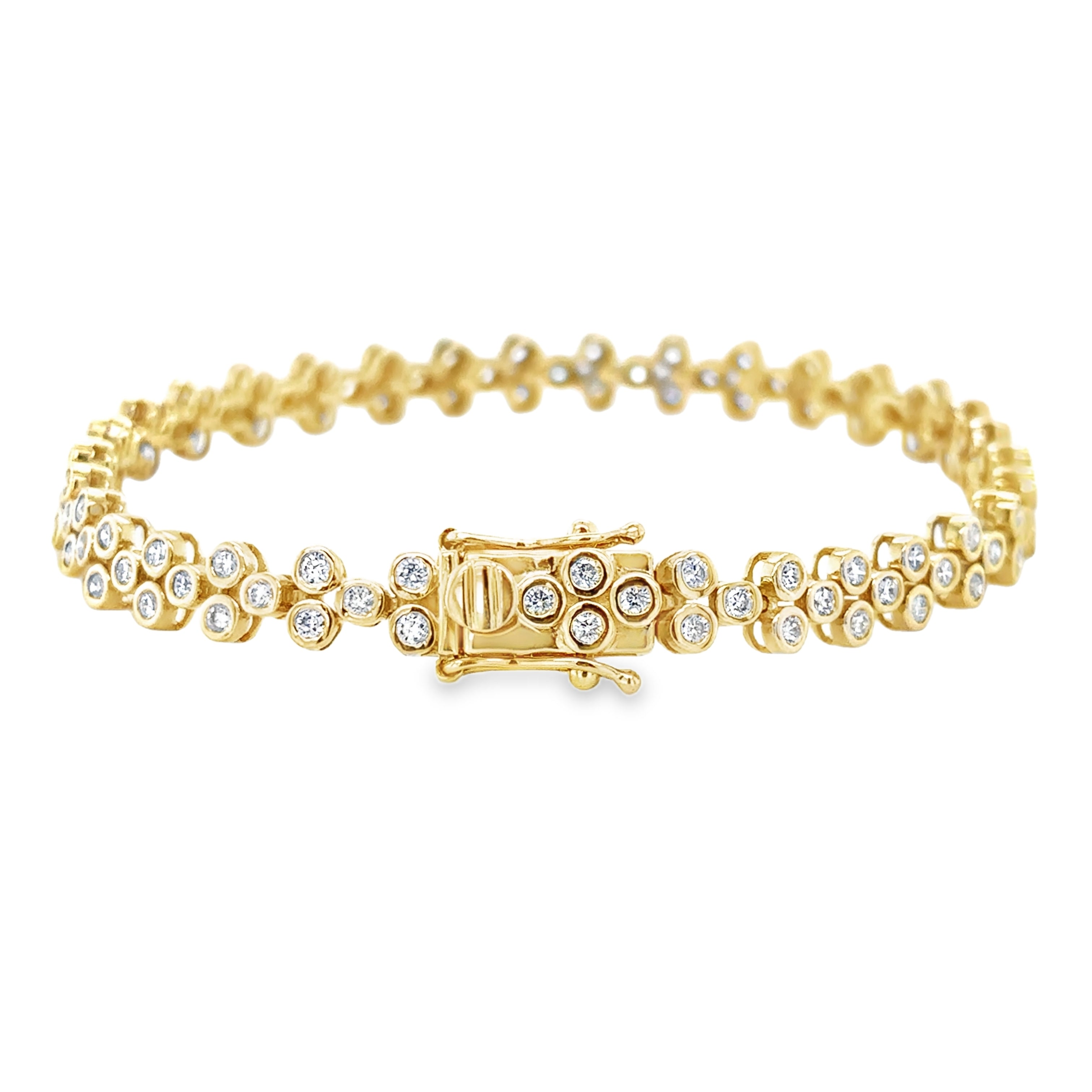 Pulsera De Diamantes En Oro Amarillo De 14K 2.5 Ct.