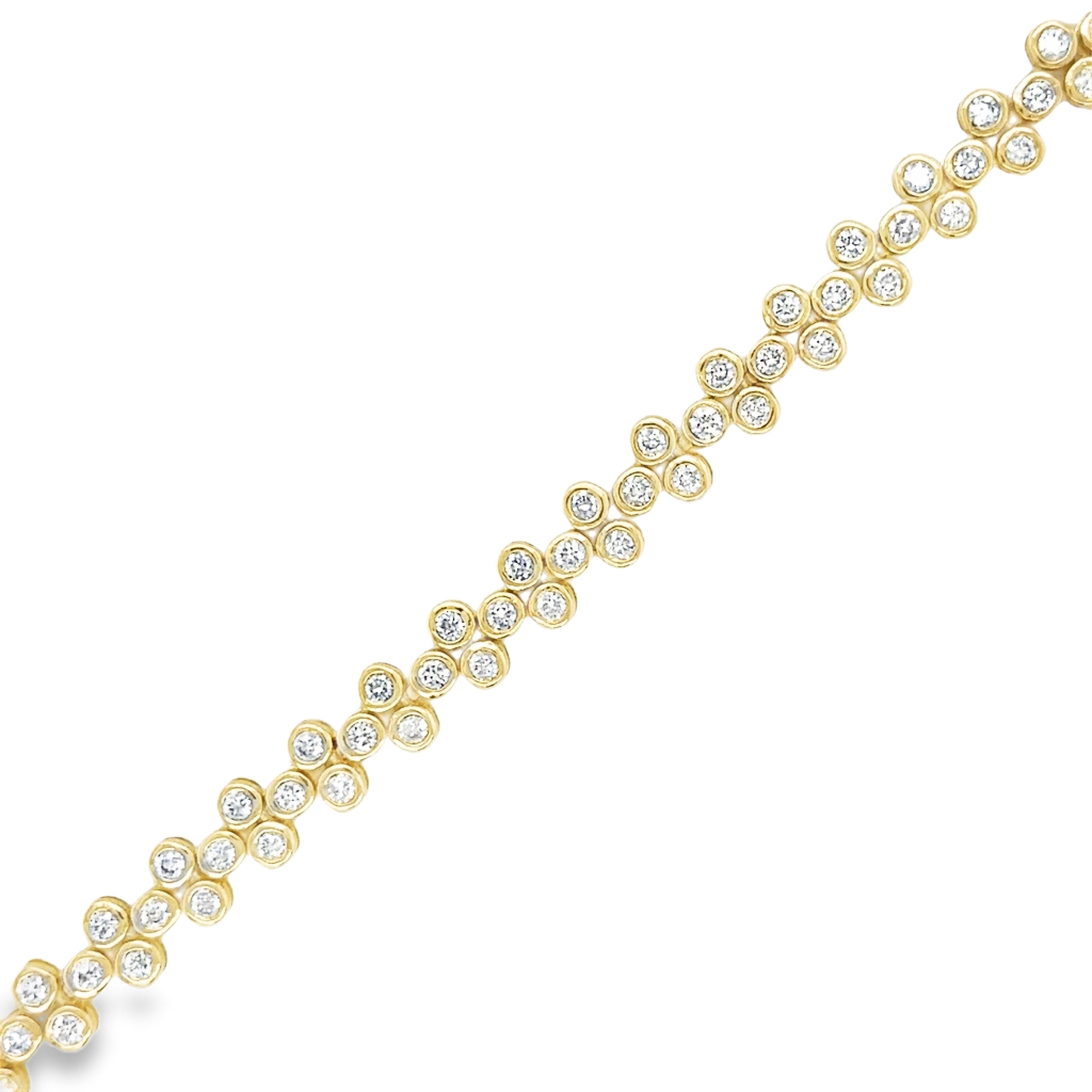 Pulsera De Diamantes En Oro Amarillo De 14K 2.5 Ct.