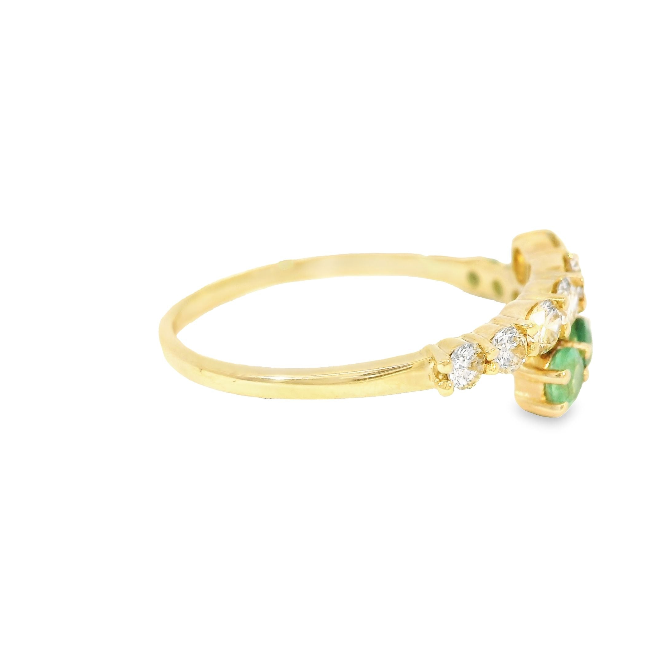 Anillo De Oro Amarillo De 14Kt Con Rubí Y Diamantes, 0.85 CT