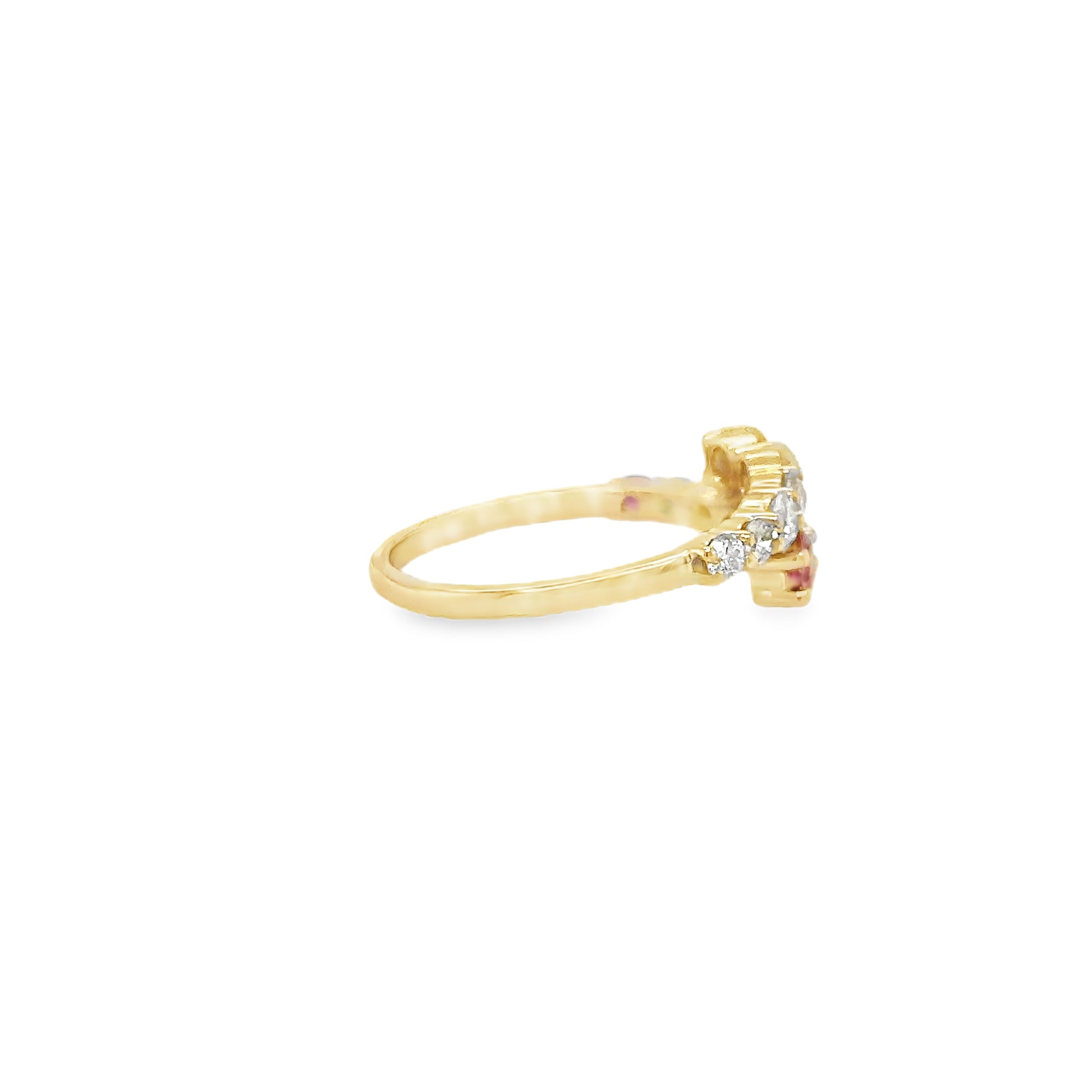Anillo Multi Zafiro Y Diamantes En Oro Amarillo De 14 K 1 TCW.