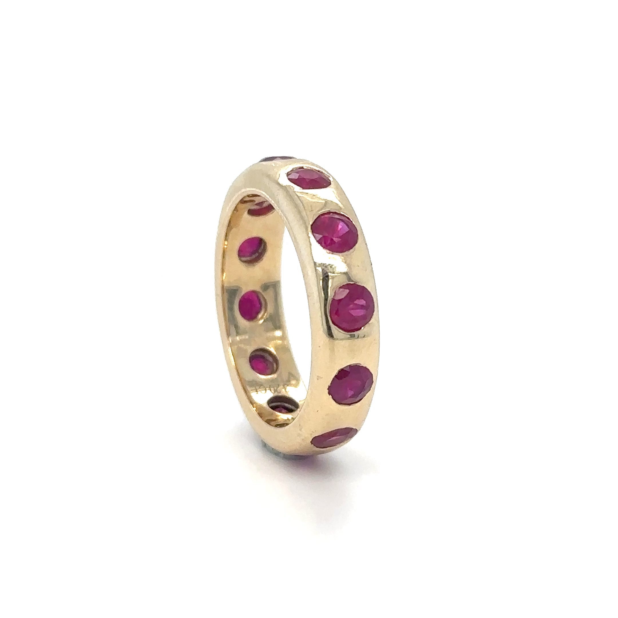 Anillo Rubí Oro Amarillo De 14Kt 3.2 Ct.