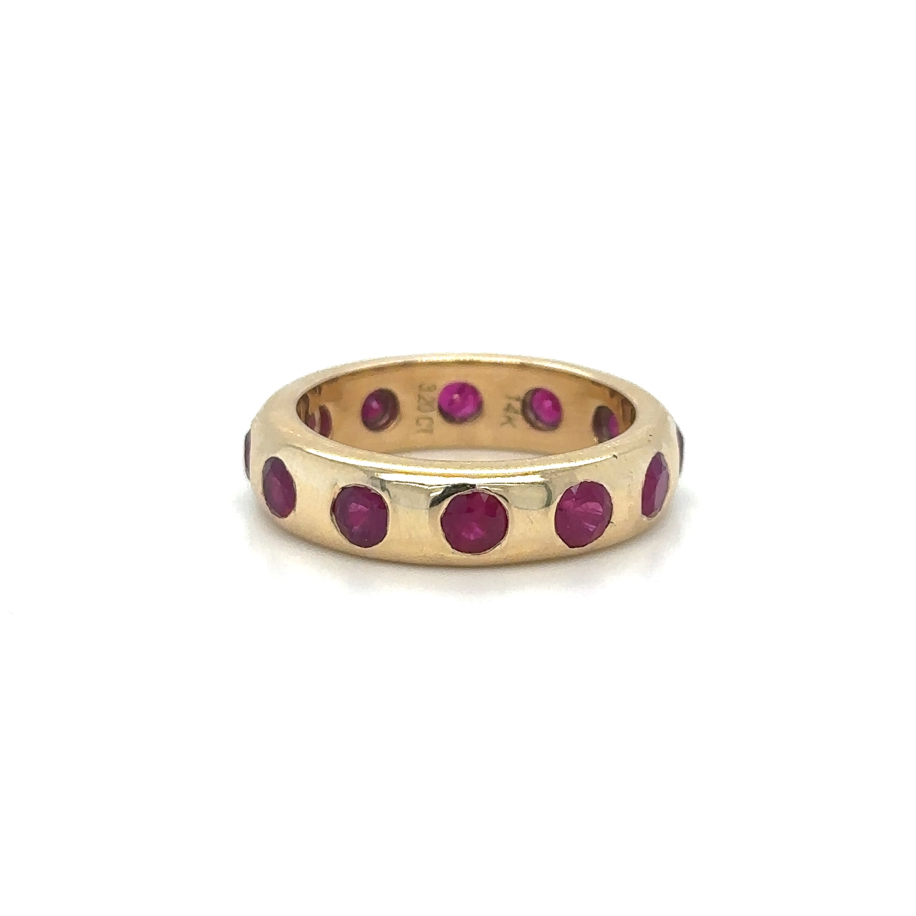 Anillo Rubí Oro Amarillo De 14Kt 3.2 Ct.