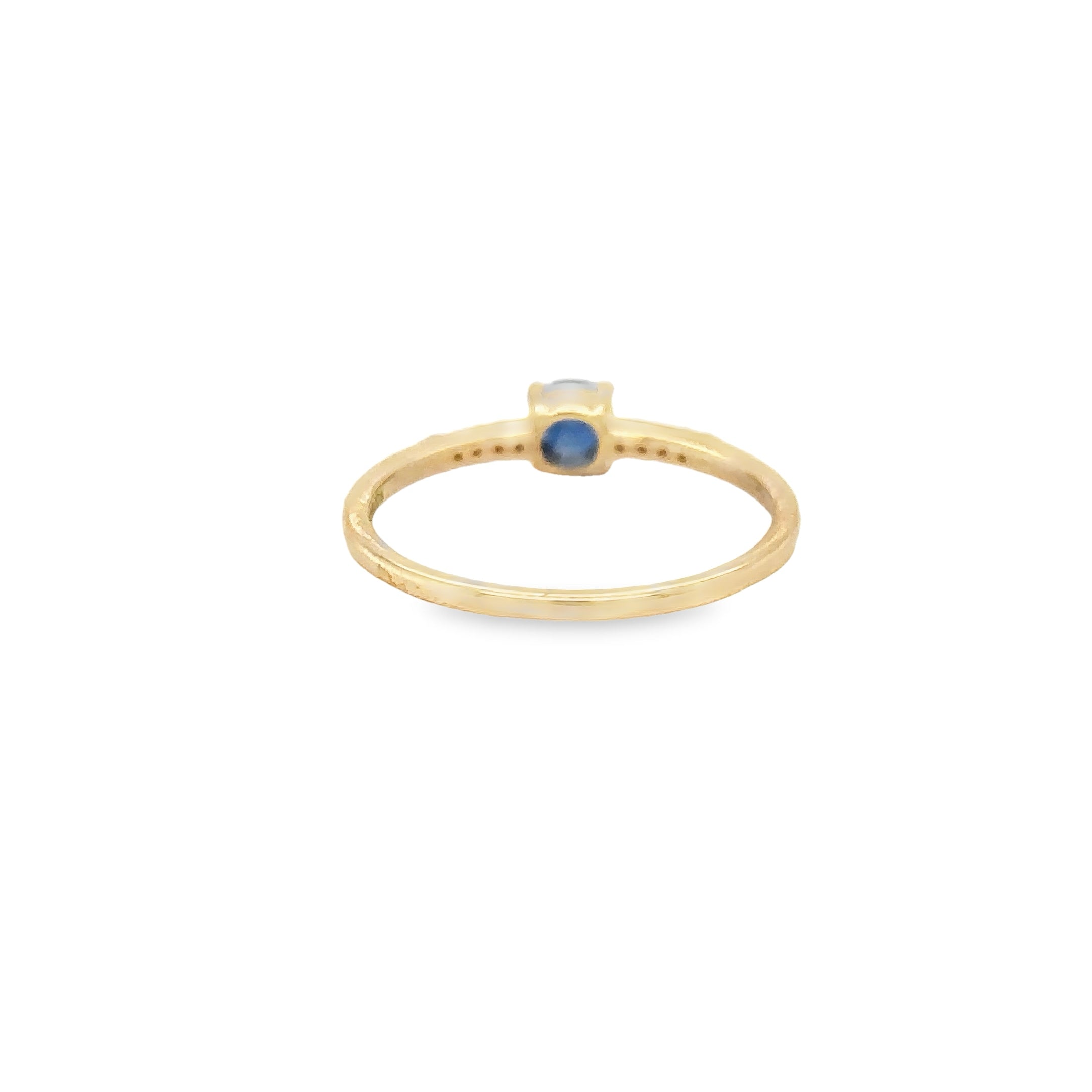 Anillo De Oro Amarillo De 14 Quilates Con Diamantes Y Zafiros 0.4 Ct.
