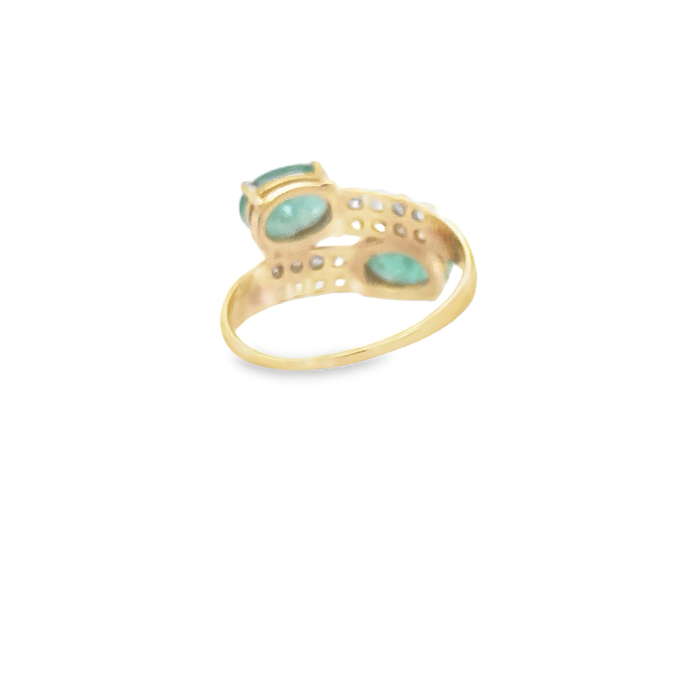 Anillo De Esmeralda Y Diamantes En Oro Amarillo De 14 Kt, 2.39 CT