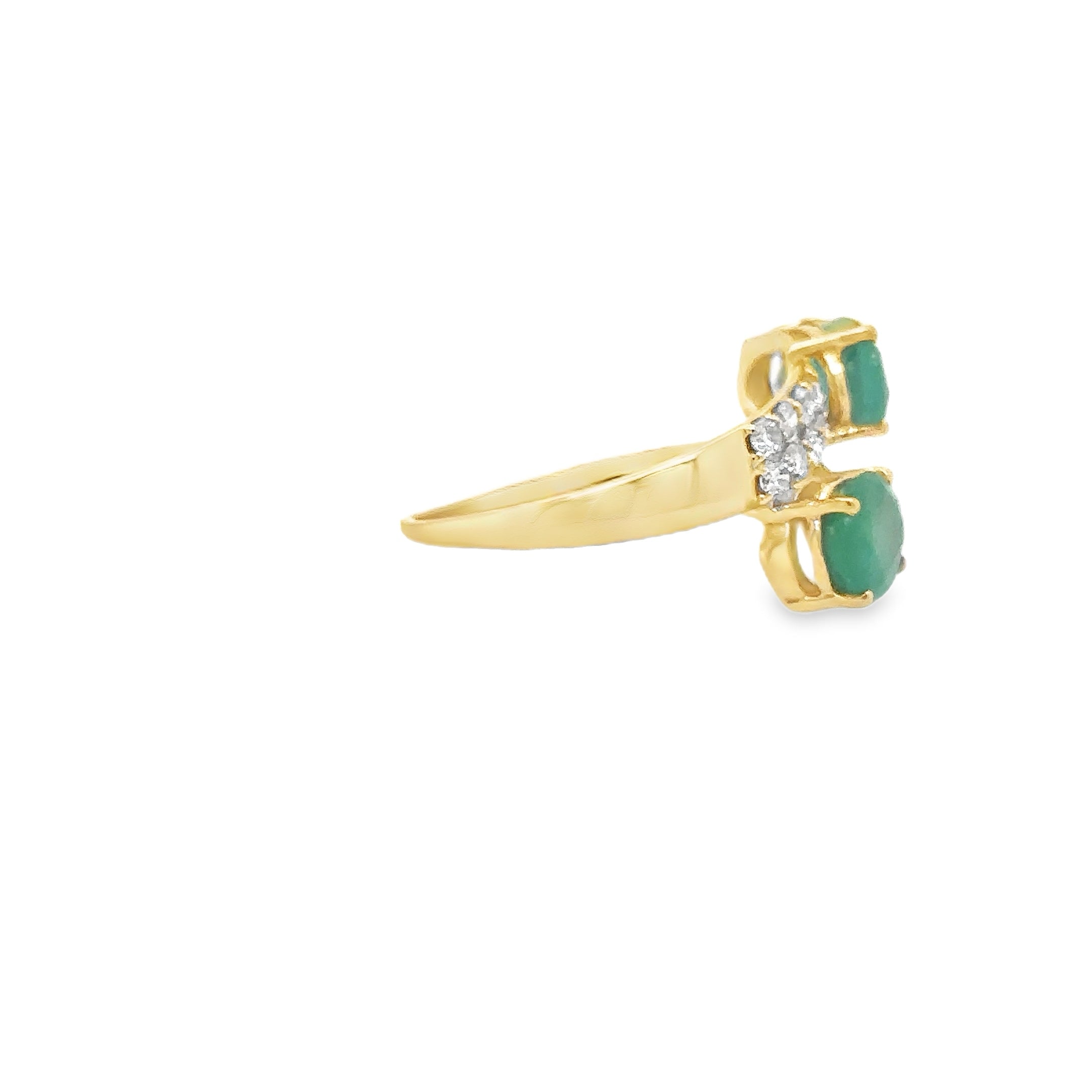 Anillo De Esmeralda Y Diamantes En Oro Amarillo De 14 Kt, 2.39 CT