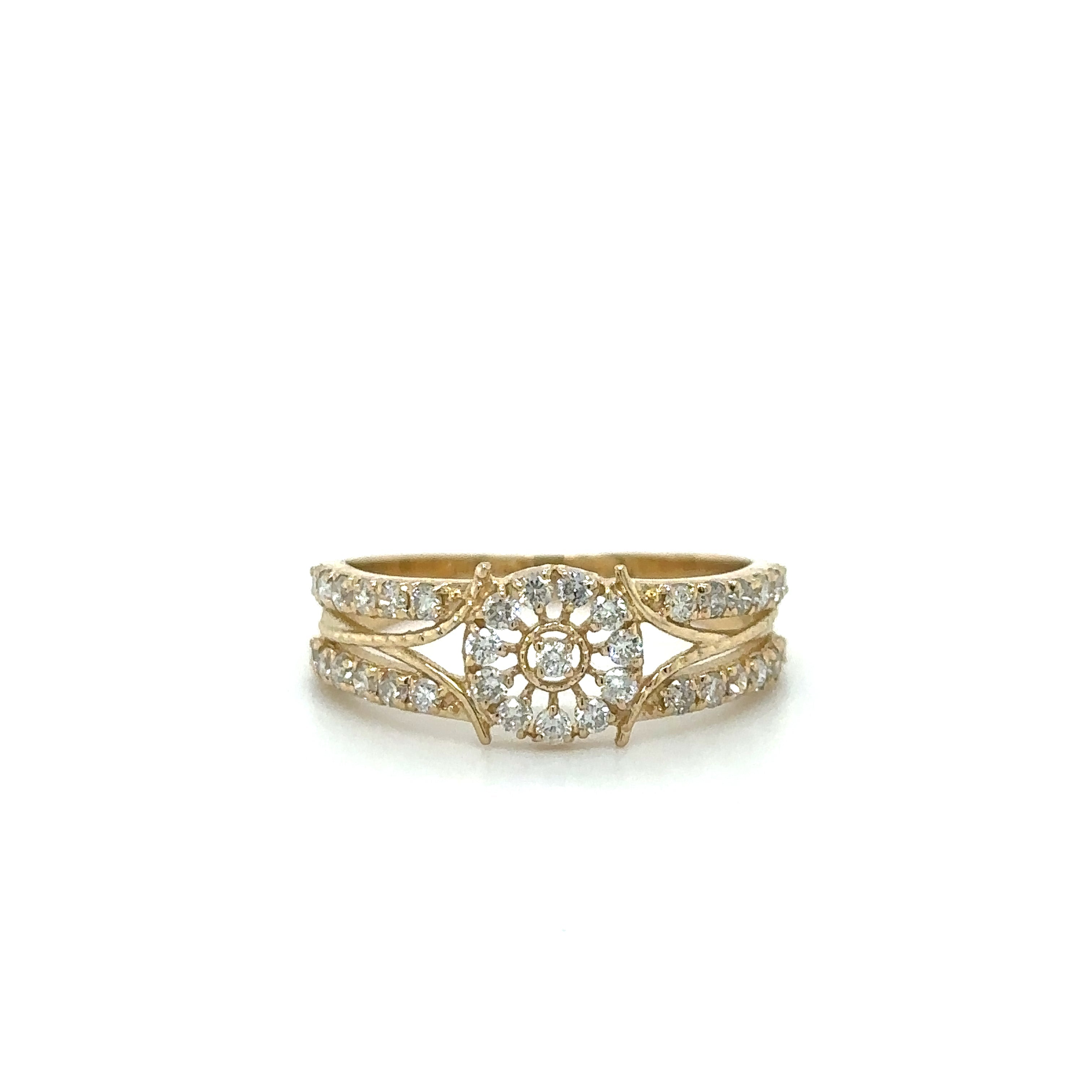 Anillo De Oro Amarillo Con Diamantes 0.55 Ct.