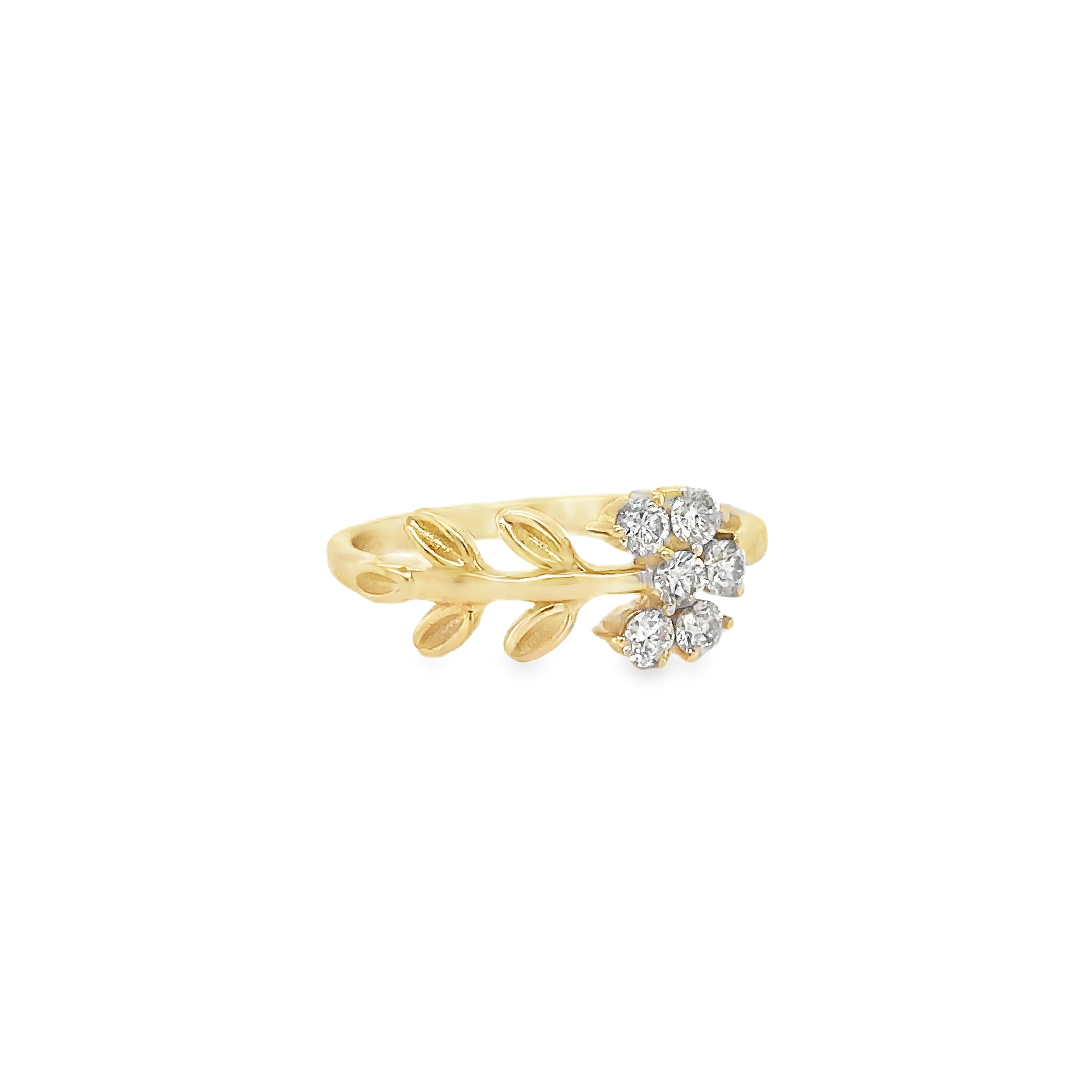 Anillo De Diamantes De Oro Amarillo De 14K 0.37 Ct.