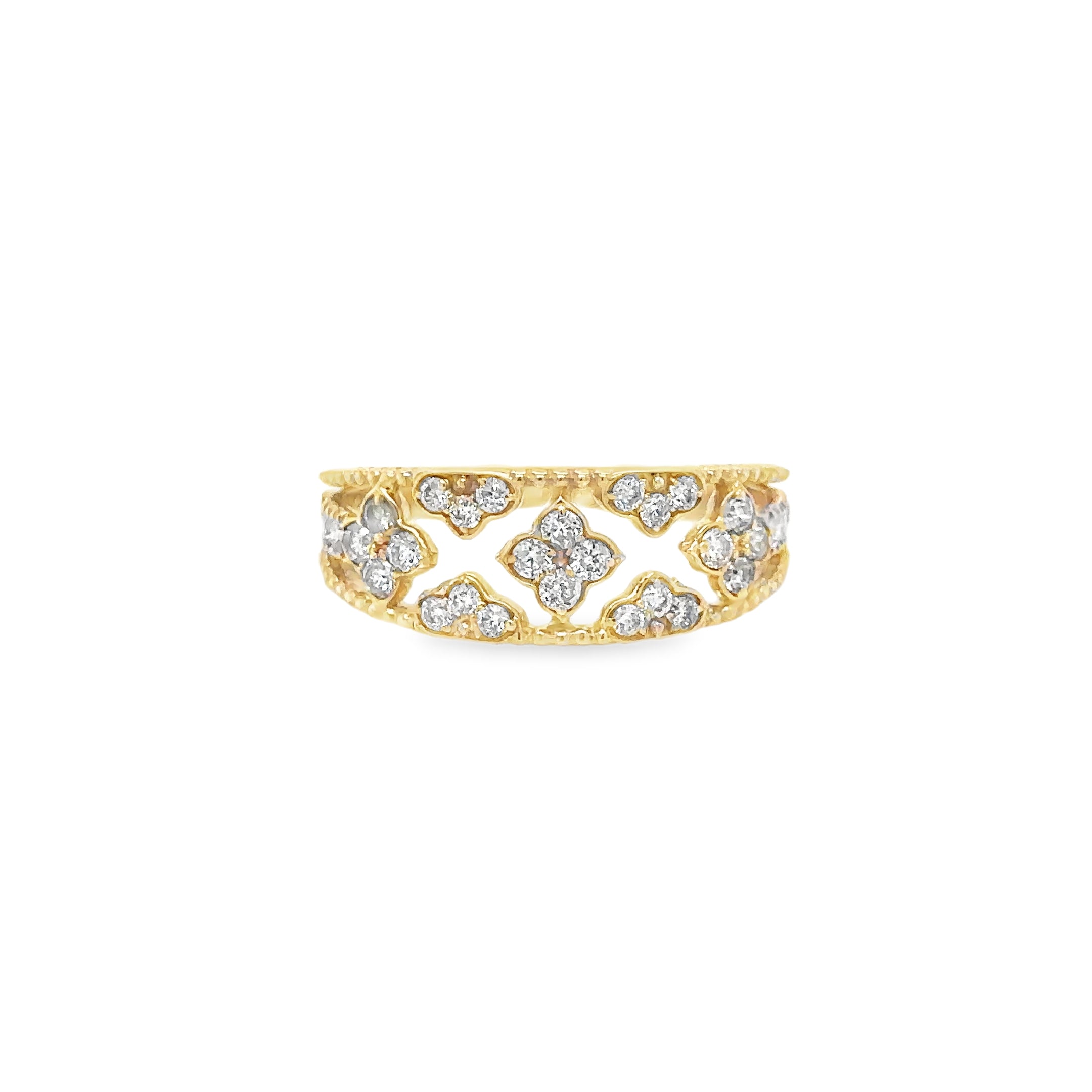 Anillo De Diamantes De Oro Amarillo De 14Kt 0.6 Ct.