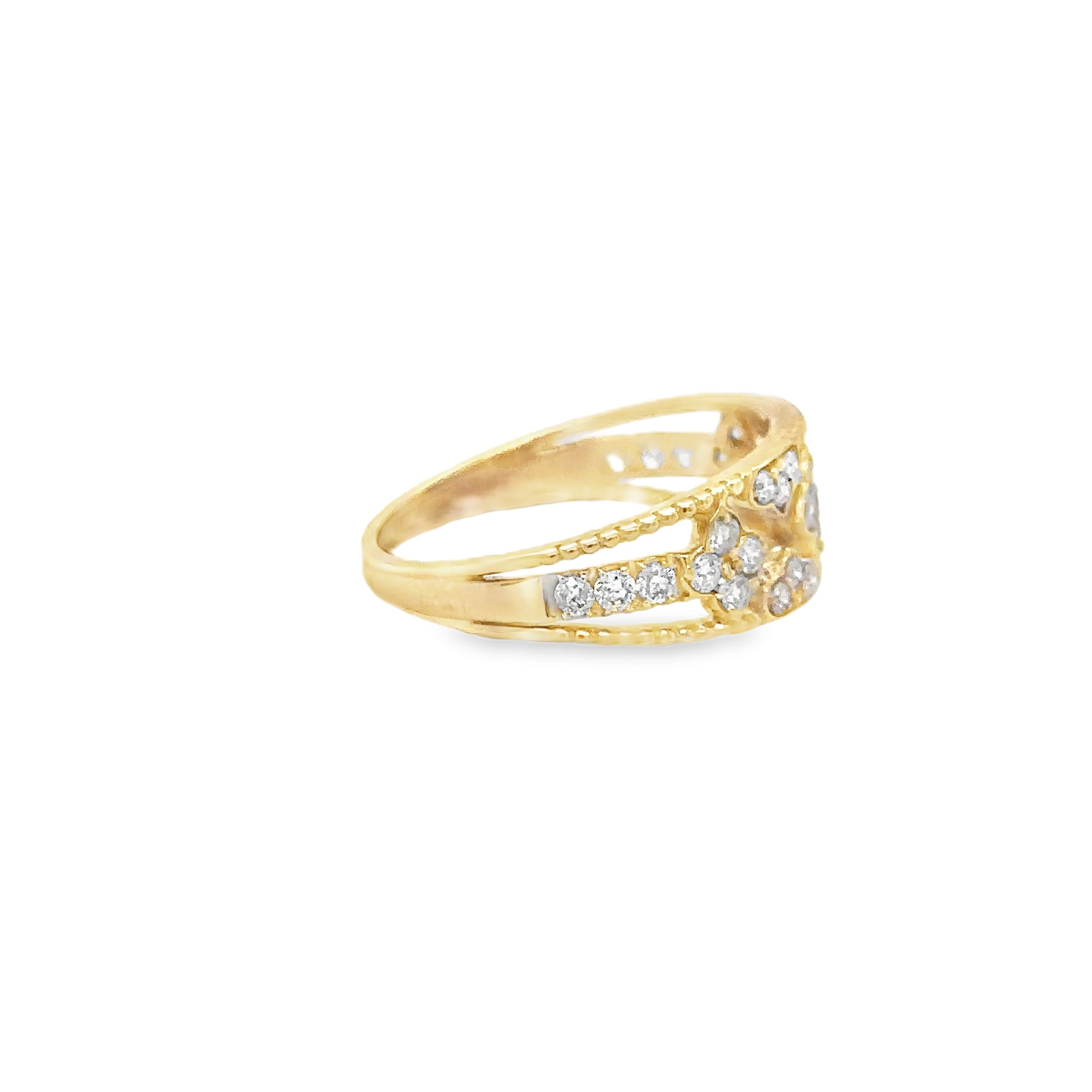 Anillo De Diamantes De Oro Amarillo De 14Kt 0.6 Ct.