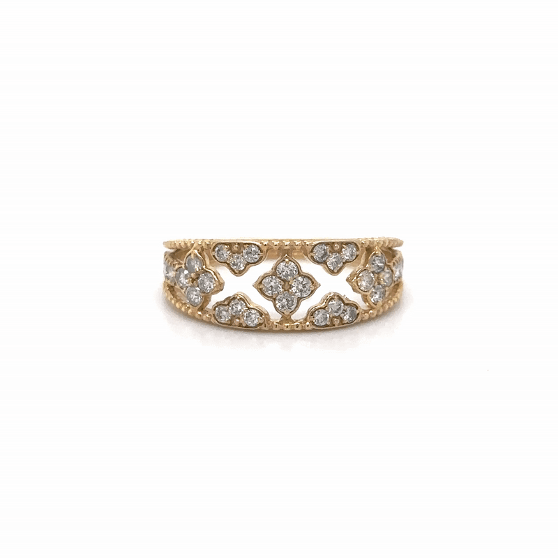 Anillo De Diamantes De Oro Amarillo De 14Kt 0.6 Ct.