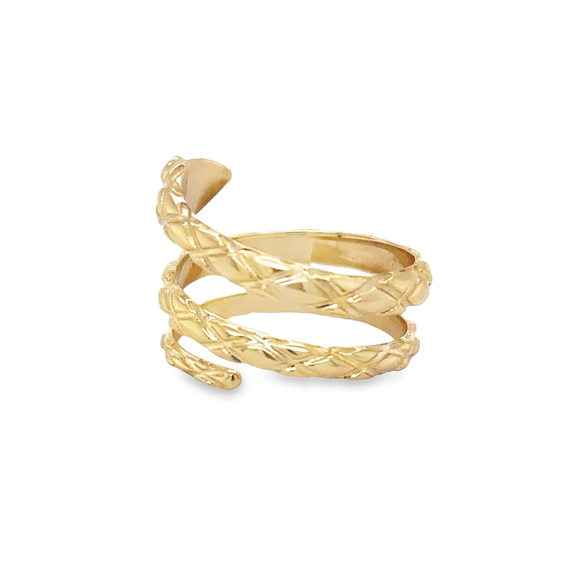 Anillo De Serpiente Con Esmeralda De Oro Amarillo De 14K 0.05 Ct.