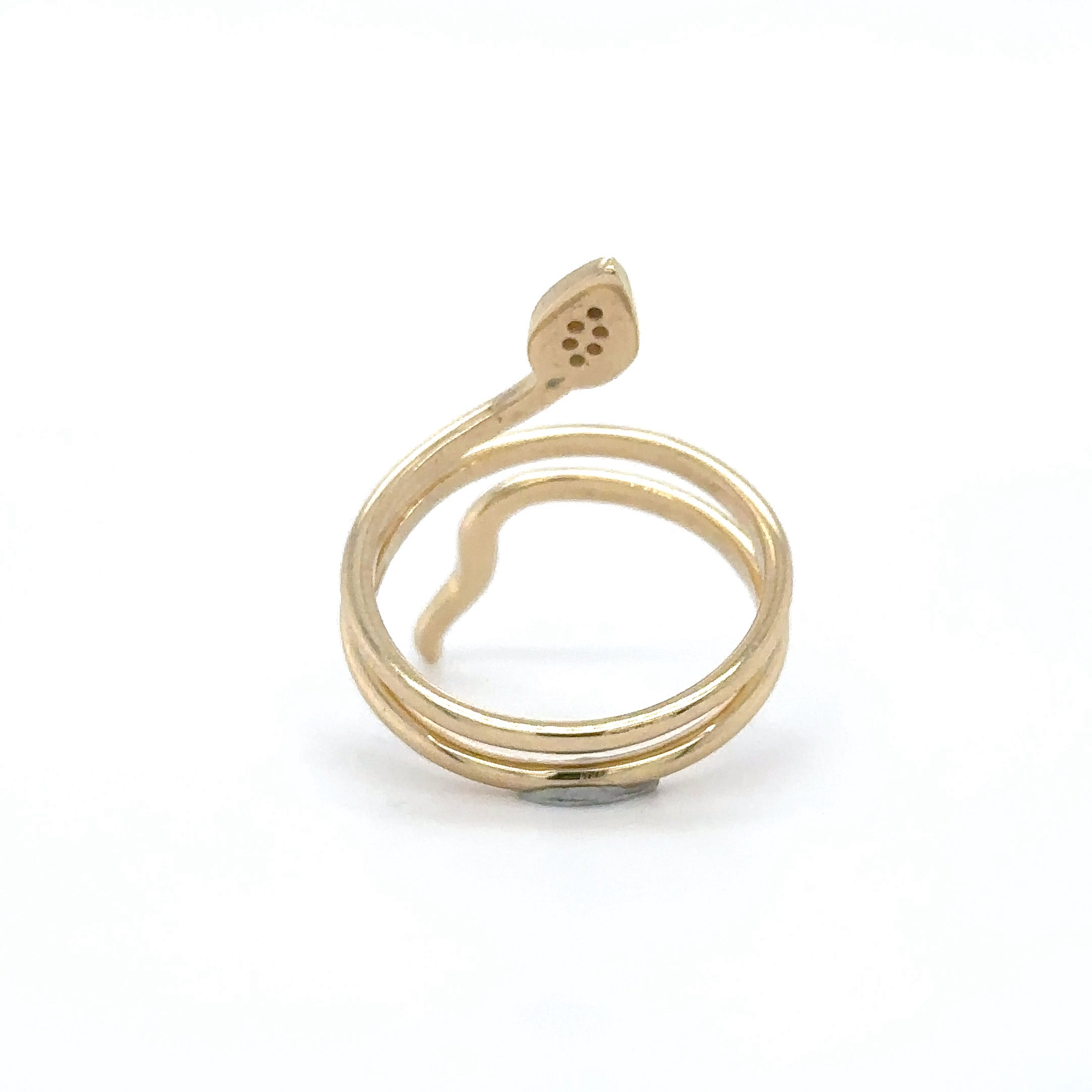 Anillo Serpiente De Diamantes En Oro Amarillo De 14Kt 0.07 Ct.